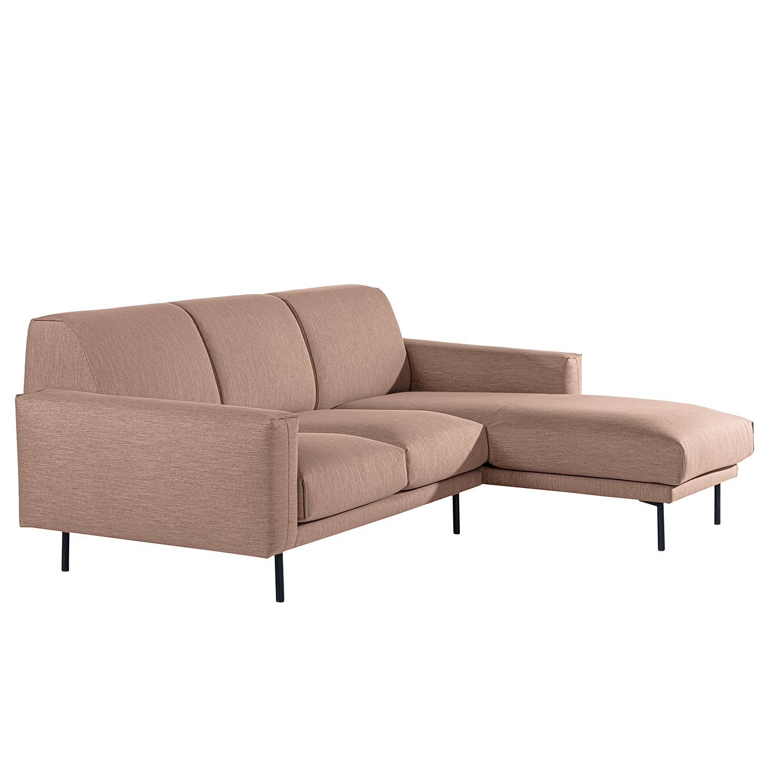 home24 Norrwood Ecksofa Medan Mauve Webstoff 252x83x177 cm
