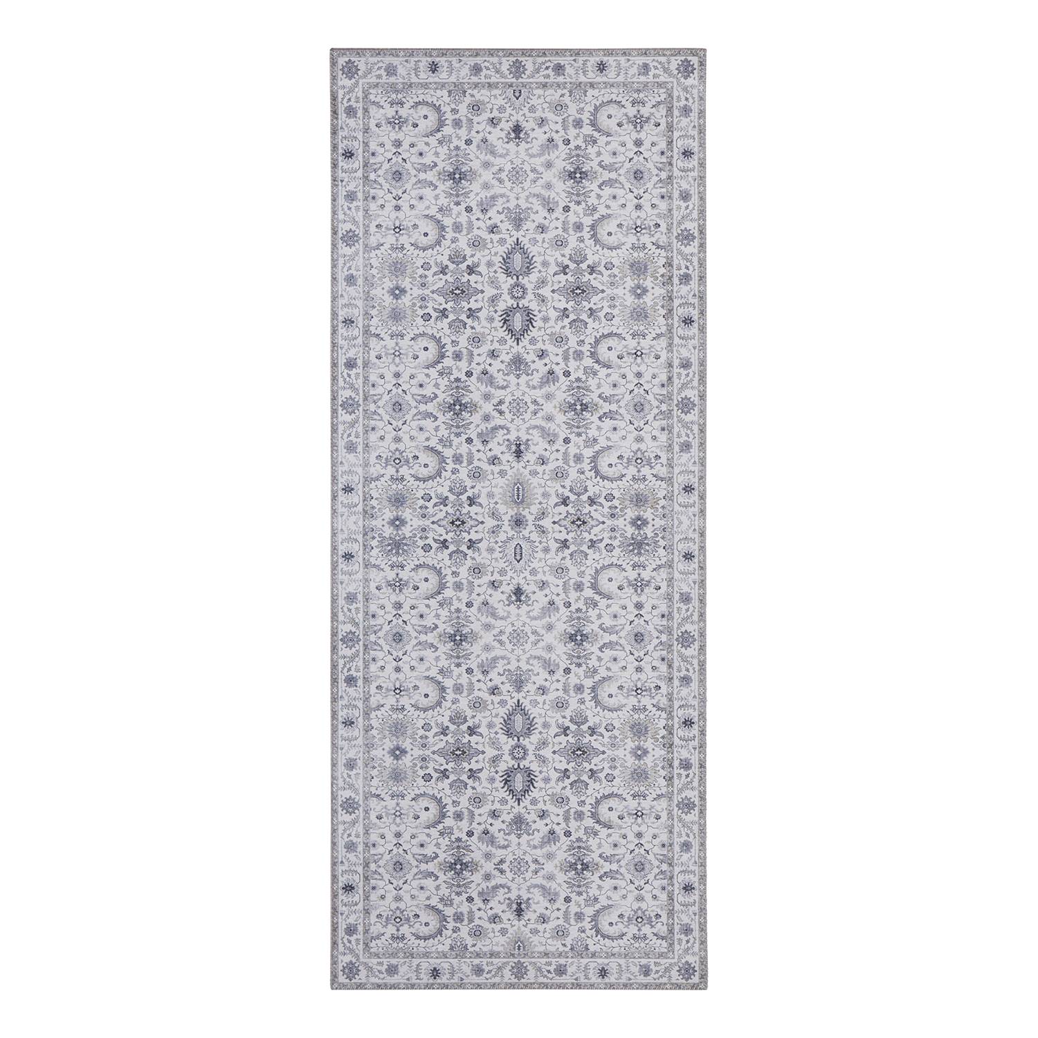 home24 Nouristan Läufer Vivana Hellgrau Rechteckig 80x200 cm (BxT) Vintage Design Webstoff