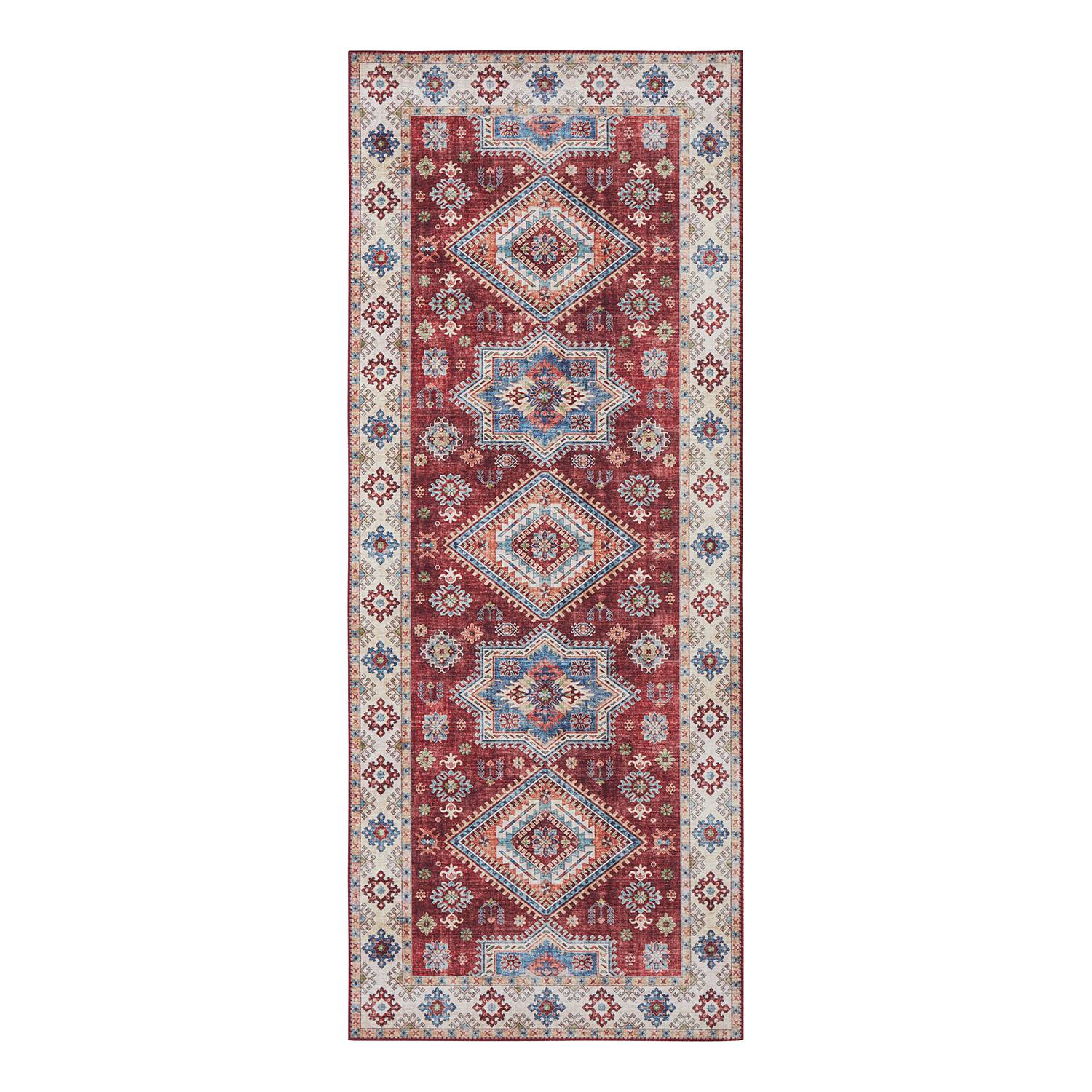 home24 Nouristan Läufer Gratia Rubinrot Rechteckig 80x200 cm (BxT) Vintage Design Webstoff
