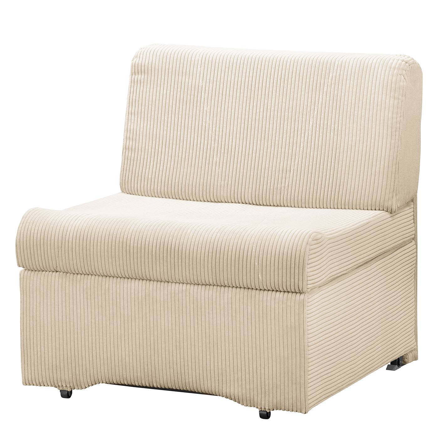 home24 Fredriks Schlafsessel Disley IV Creme 100% Polyester mit Schlaffunktion/Bettkasten 86x84x84 cm (BxHxT)