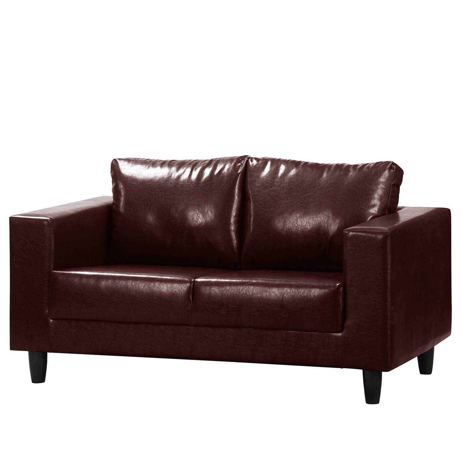 home24 ars manufacti Sofa Bexwell I 2-Sitzer Kaffeebraun 100% Polyurethan 140x80x75 cm (BxHxT) Industrial
