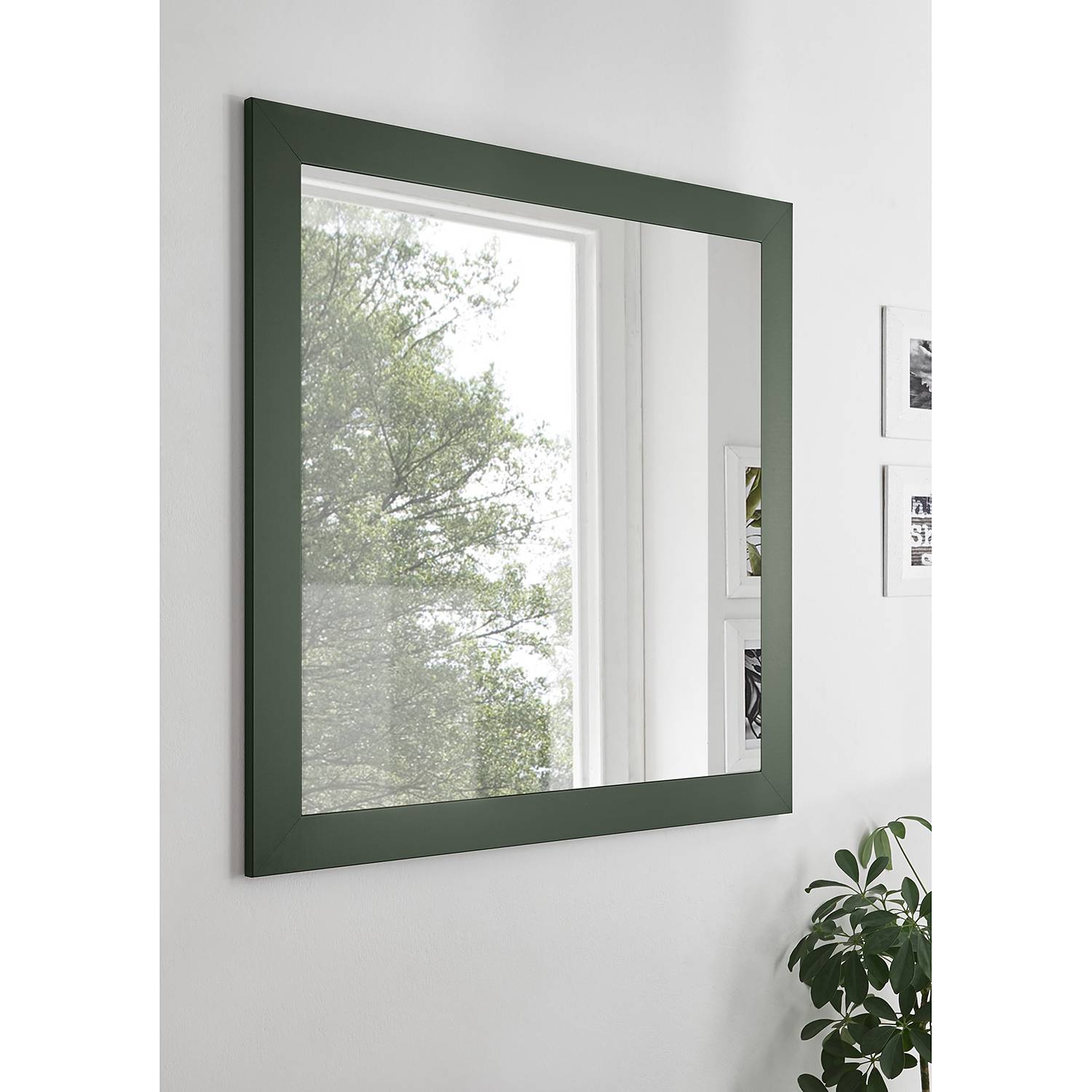 home24 Ridgevalley Spiegel Beauville Moosgrün Landhaus MDF 82x82x3 cm (BxHxT)