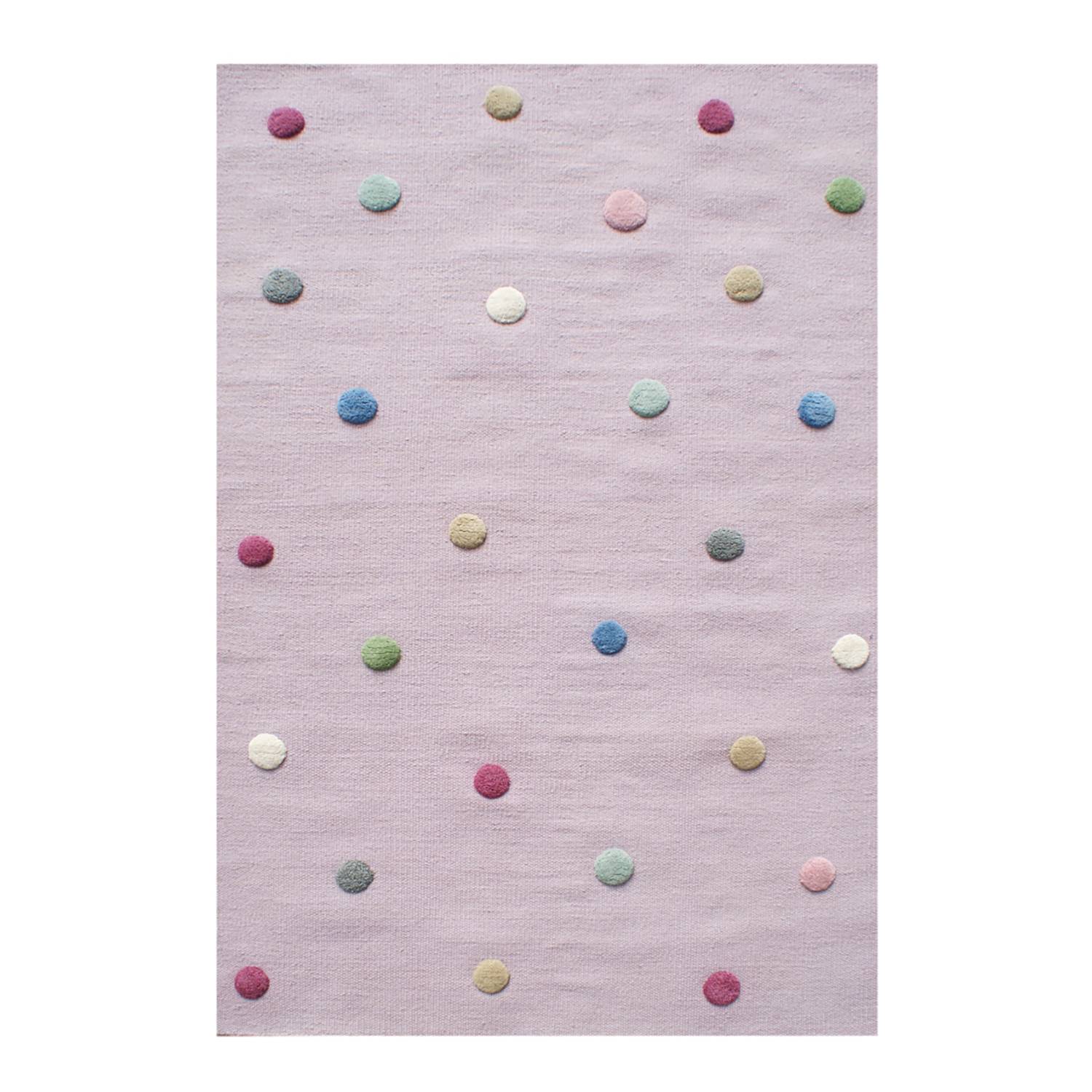 Happy Rugs Happy Rugs Kinderteppich Colordots Mauve Gepunktet Wolle 100x160 cm (BxT) Rechteckig