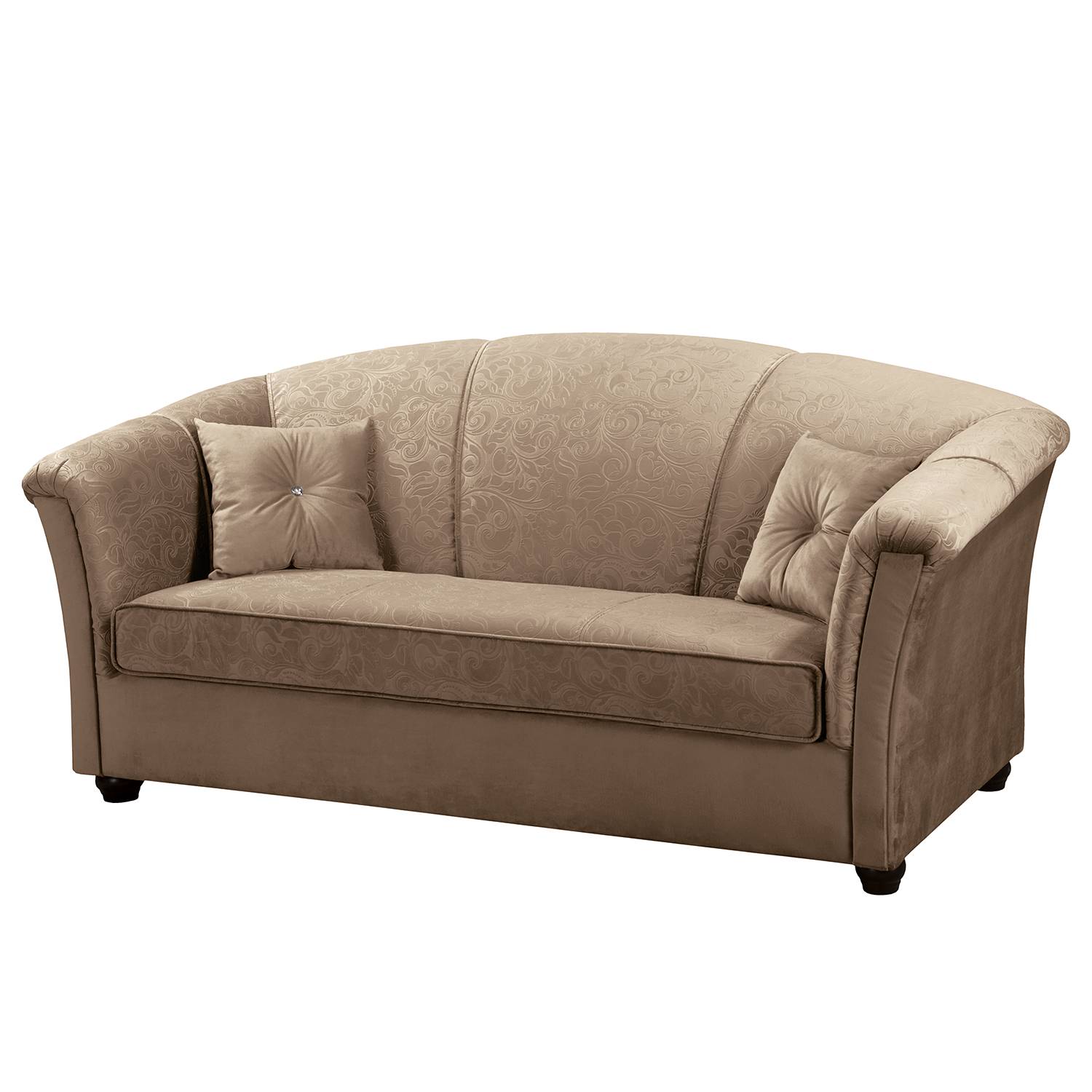 home24 Fredriks Schlafsofa Aviston Cappuccino Webstoff 202x95x95 cm mit Schlaffunktion und Bettkasten
