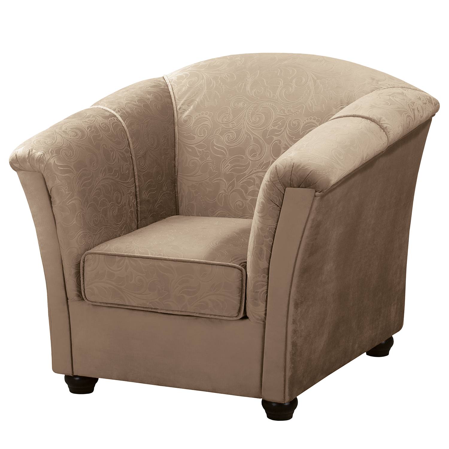 home24 Fredriks Sessel Aviston Cappuccino Webstoff 96x95x95 cm (BxHxT)