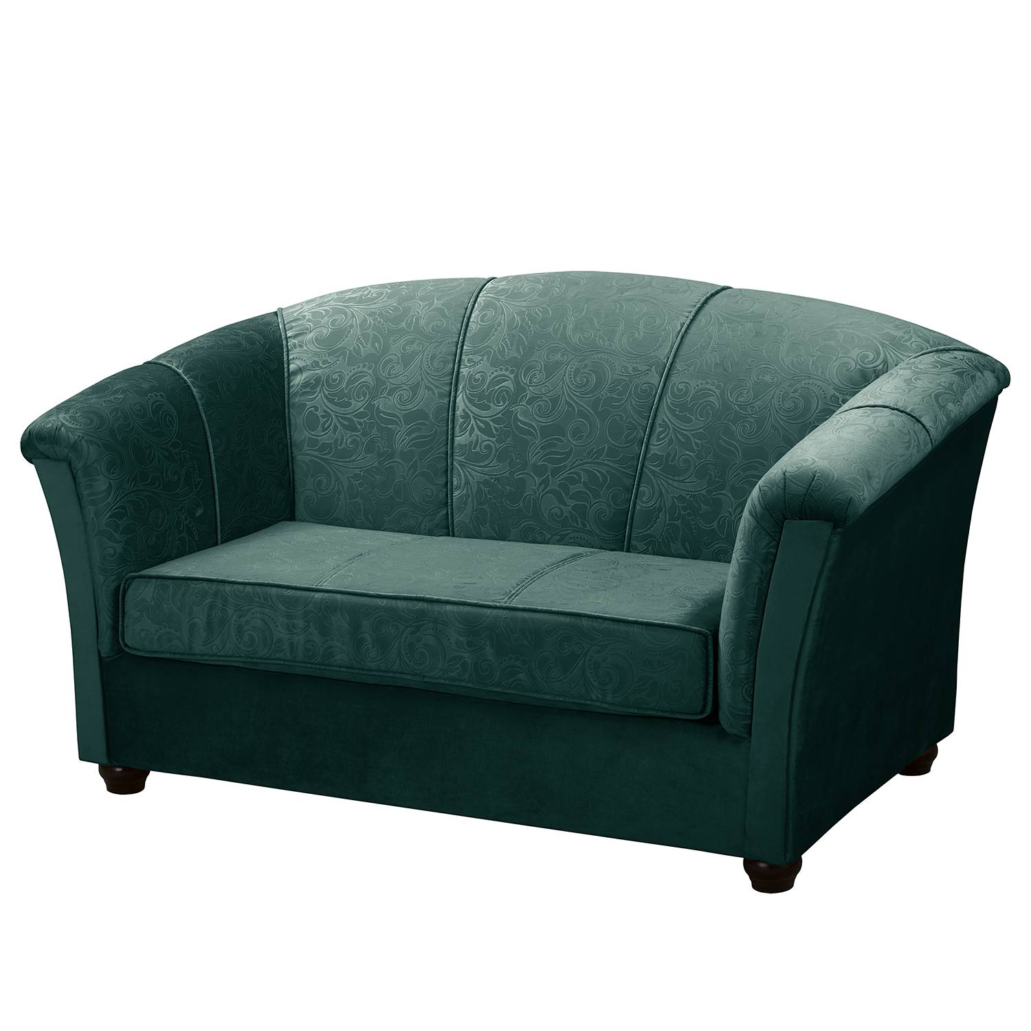 home24 Fredriks Sofa Aviston 2-Sitzer Petrol Webstoff 164x95x95 cm mit Bettkasten
