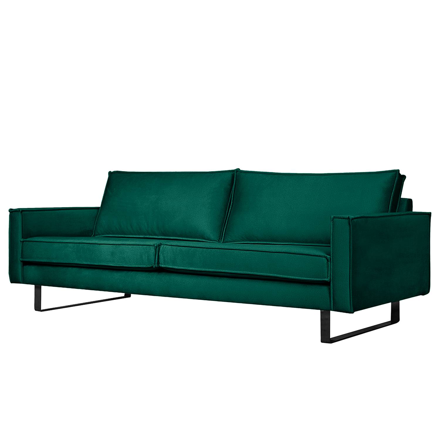 home24 ars manufacti Sofa Liel II 3-Sitzer Antikgrün Samt 222x84x94 cm