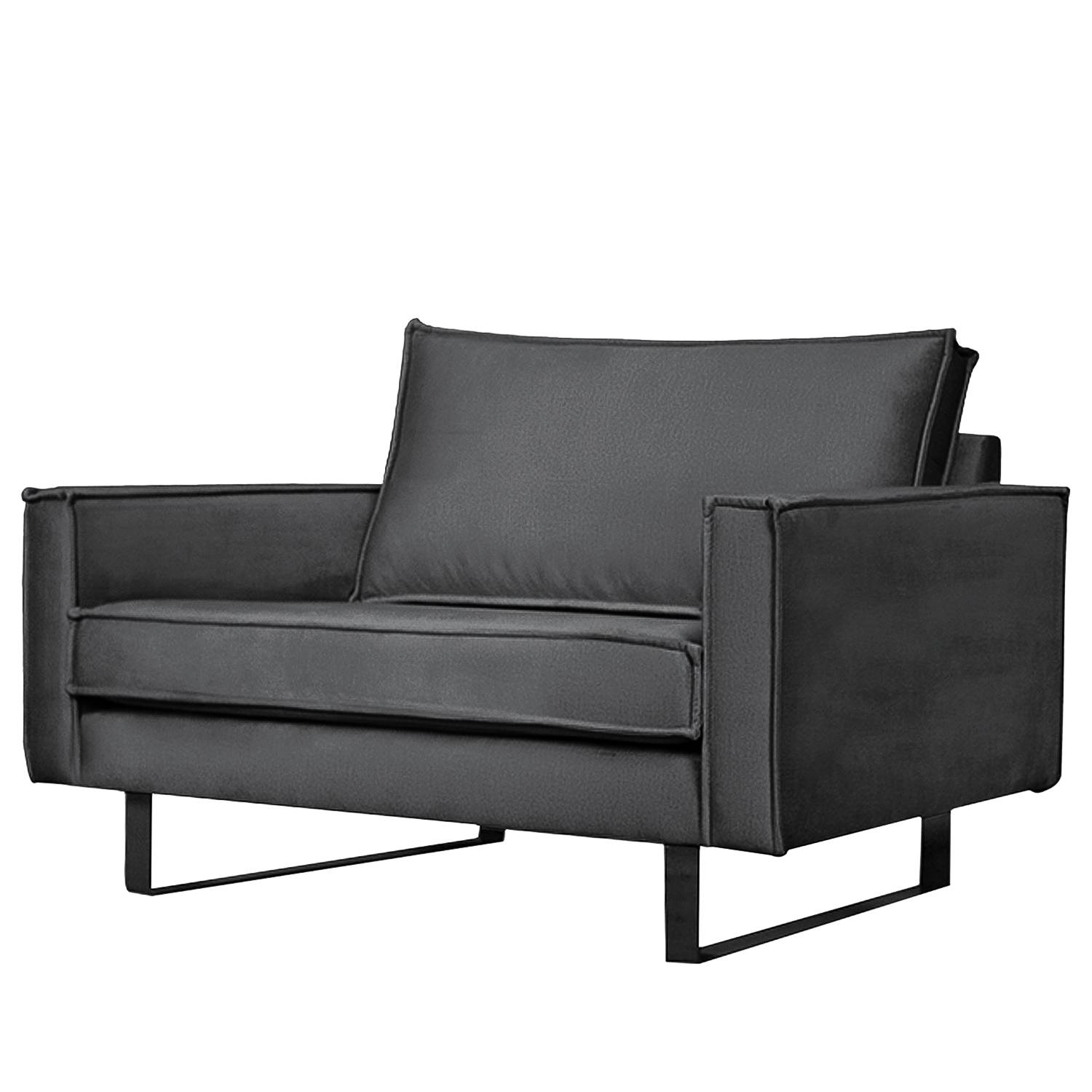 home24 ars manufacti Sessel Liel II Anthrazit Samt 100x84x94 cm (BxHxT)