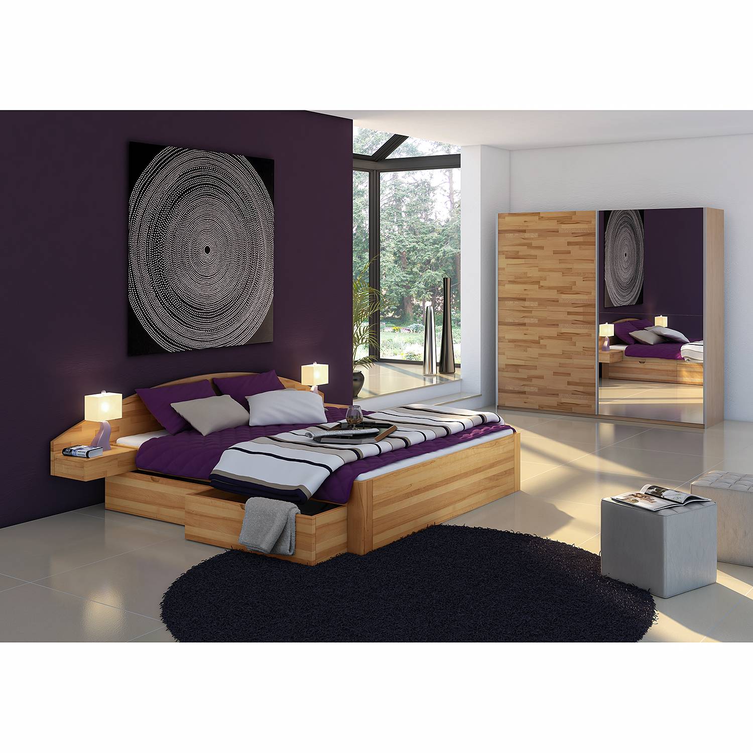 Lit en bois massif Parma II