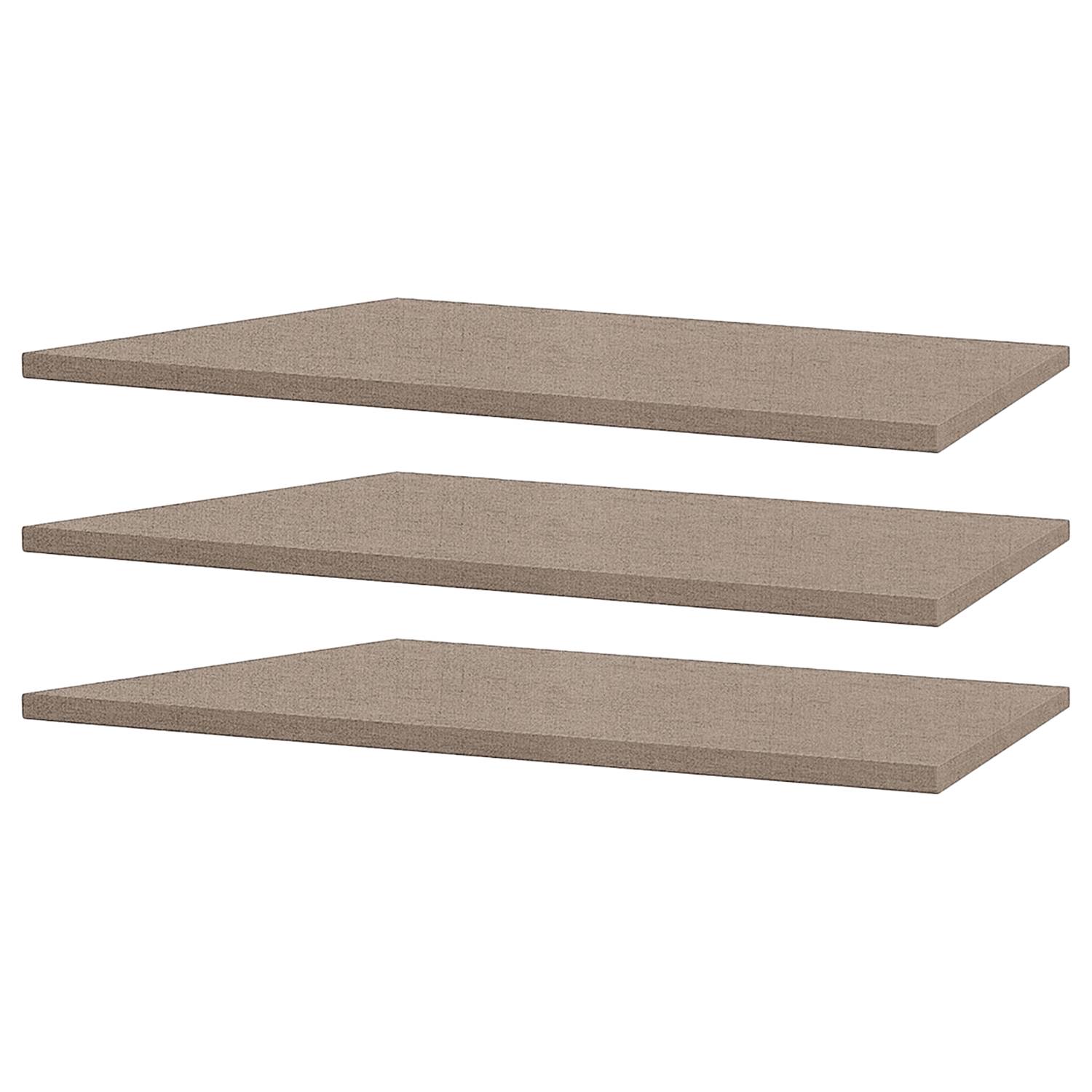 home24 90er Fachboden SKØP 3er Set Naturfarbene Leinenoptik 88x2,2x50 cm (BxHxT) Spanplatte Modern