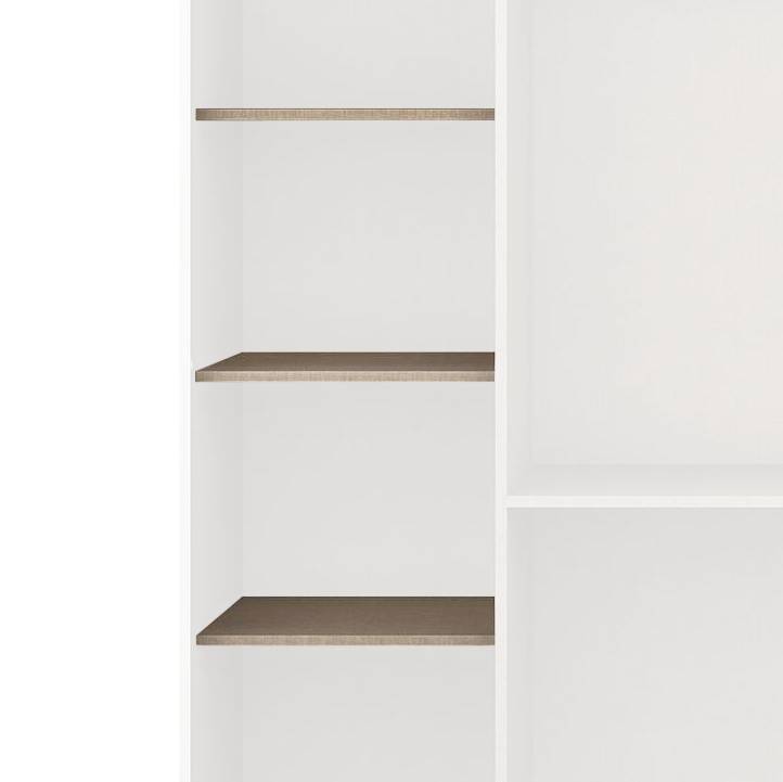 home24 Zubehörpaket Drehtürenschrank KiYDOO III 3-teilig Beige 43x1,6x45 cm (BxHxT) 4-türig Spanplatte Modern