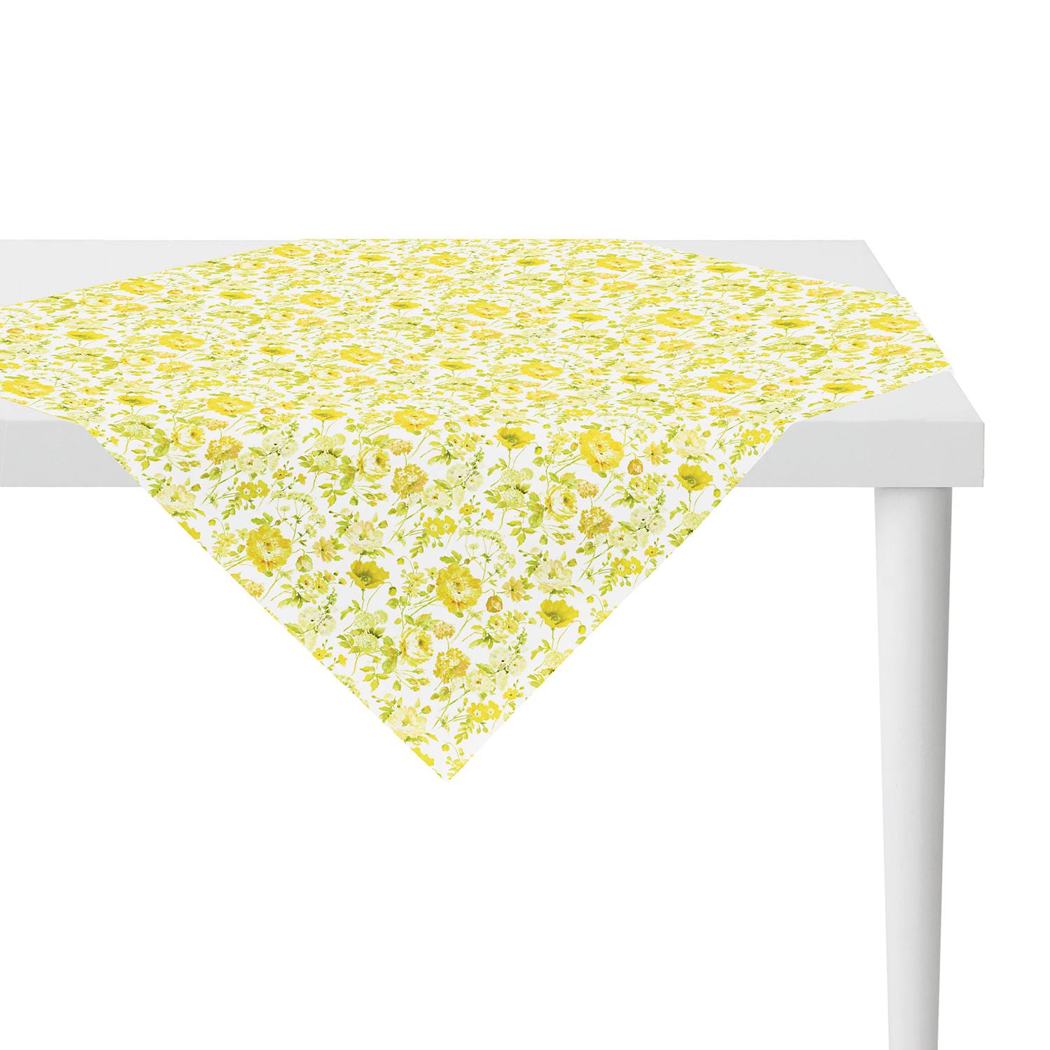 home24 Apelt Tischdecke 6911 Weiß/Gelb Mischgewebe 100x100 cm (BxT)