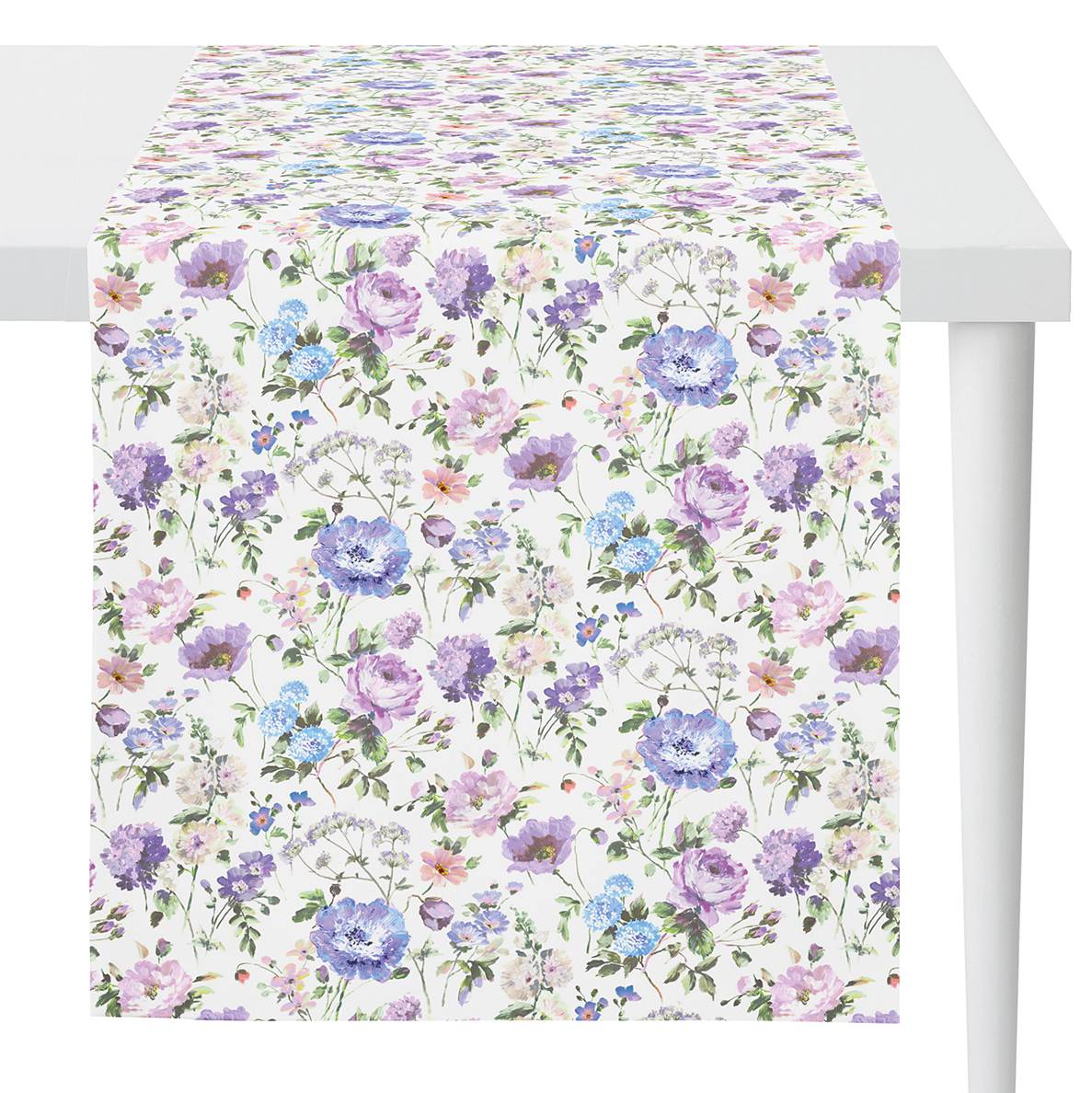 home24 Apelt Tischläufer 6911 Weiß/Mauve Mischgewebe 40x140 cm (BxT)