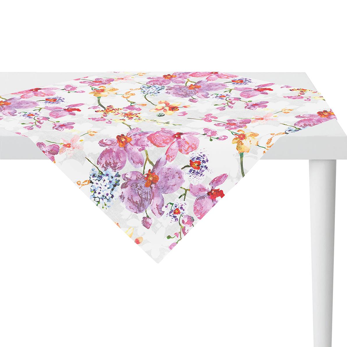 home24 Apelt Tischdecke 7184 Weiß/Mehrfarbig Baumwollstoff 100x100 cm (BxT)