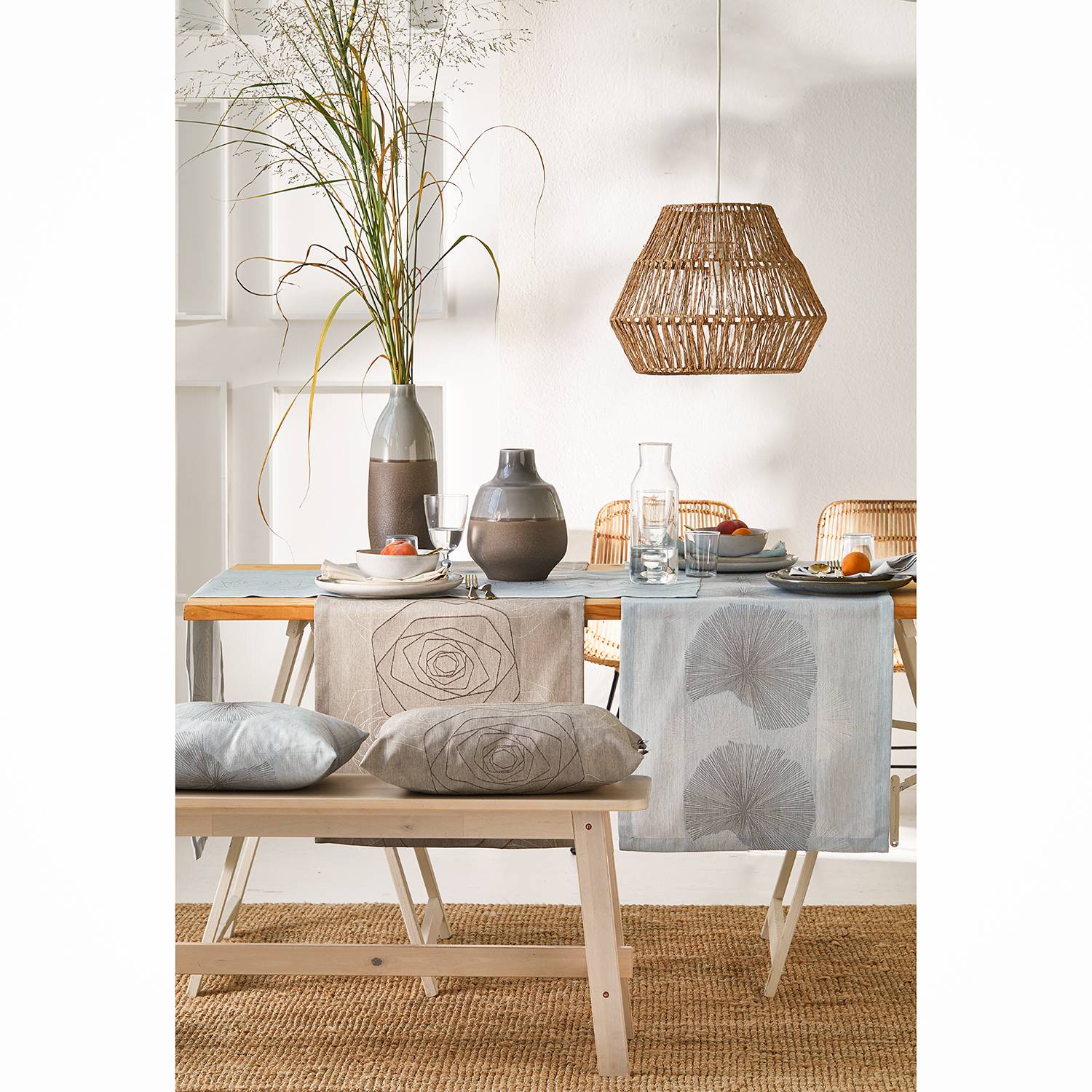 home24 Apelt Dekokissen 7201 II Mintgrau 35x50 cm (BxH) Mischgewebe