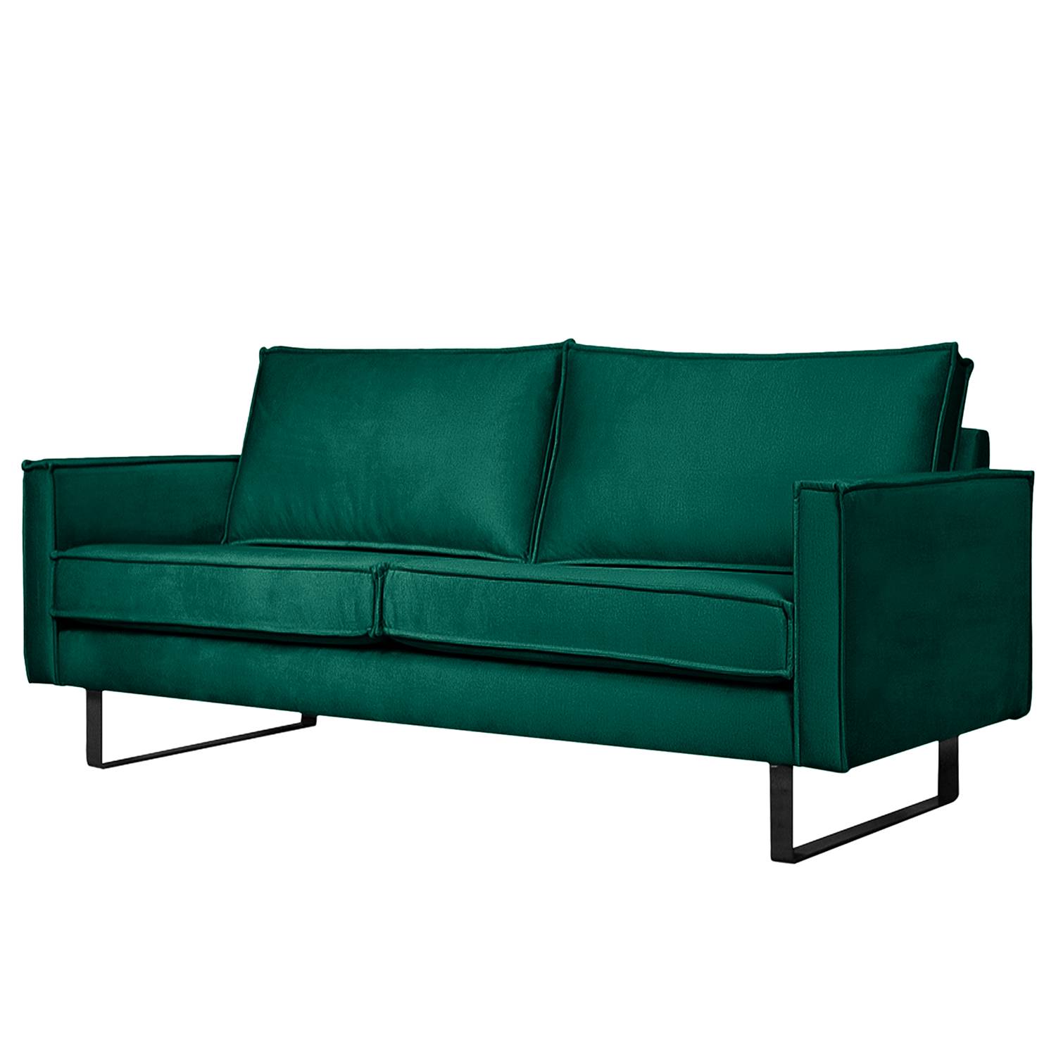home24 ars manufacti Sofa Liel II 2,5-Sitzer Antikgrün Samt 178x84x94 cm