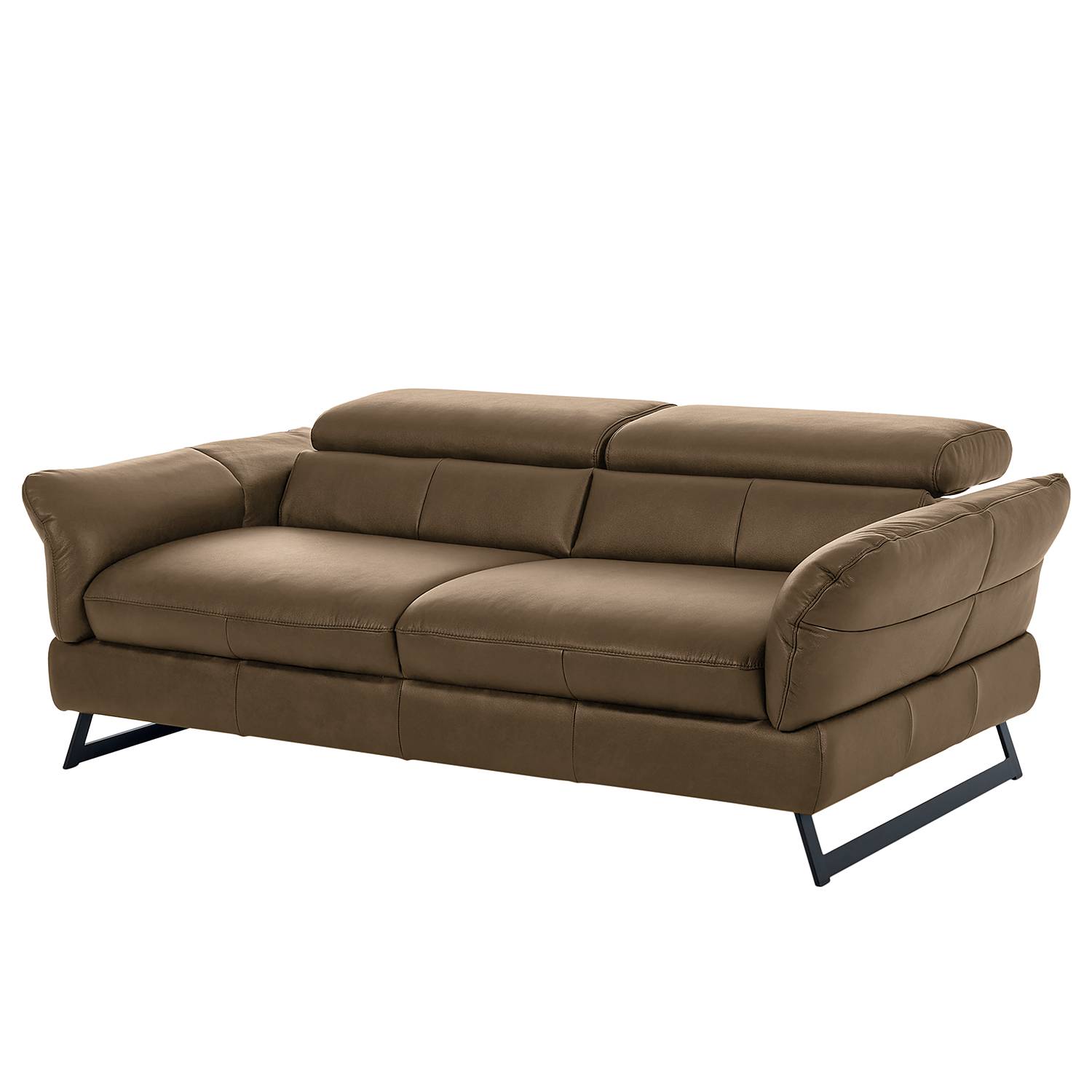 home24 Fredriks Sofa Manson 2,5-Sitzer Cappuccino Echtleder 183x69x114 cm