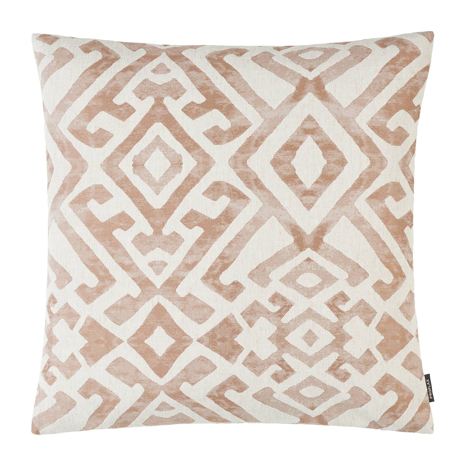 home24 Proflax Kissenbezug Elani Hellbraun 50x50 cm (BxH) Mischgewebe