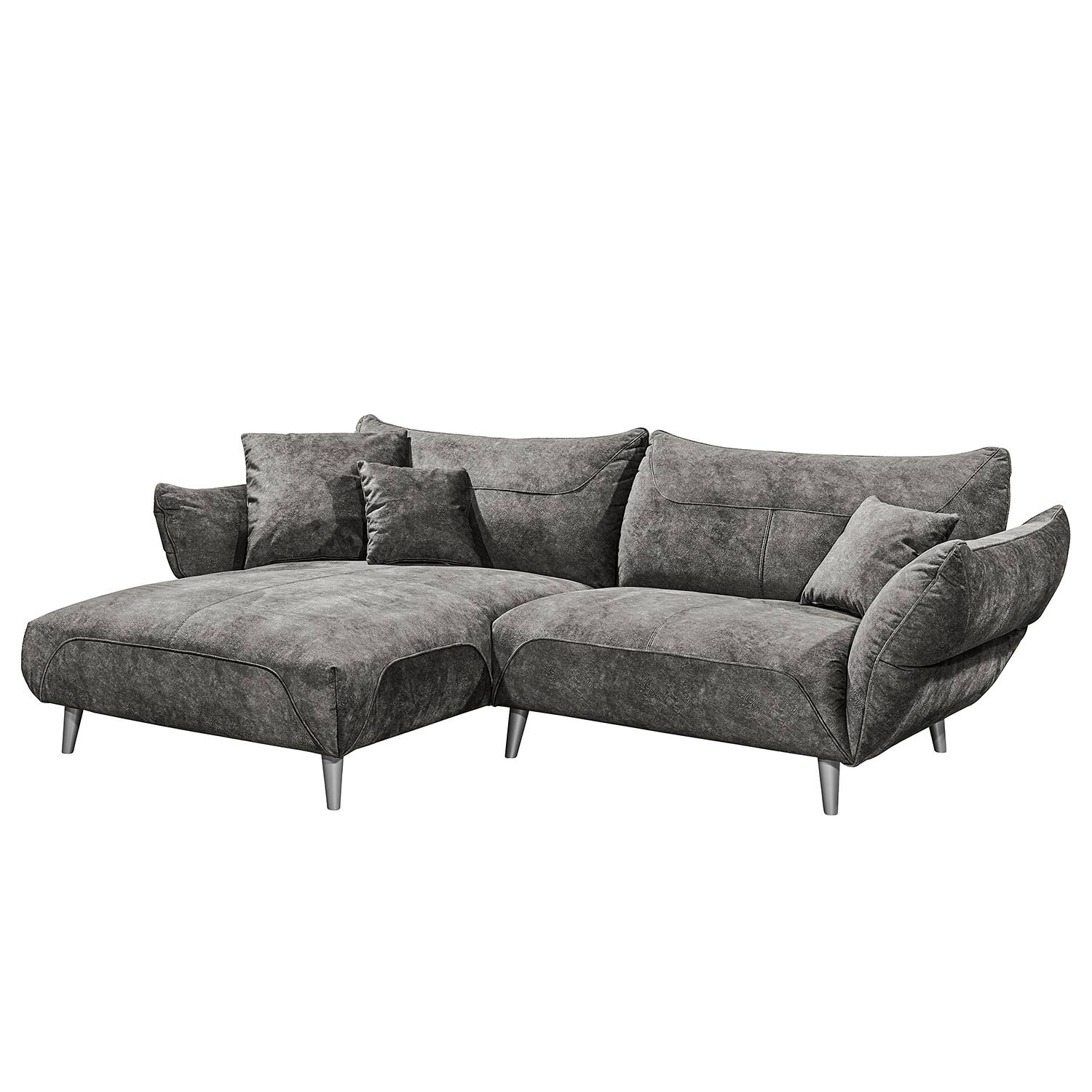 home24 ars manufacti Ecksofa Venes Grau Microfaser 273x93x172 cm