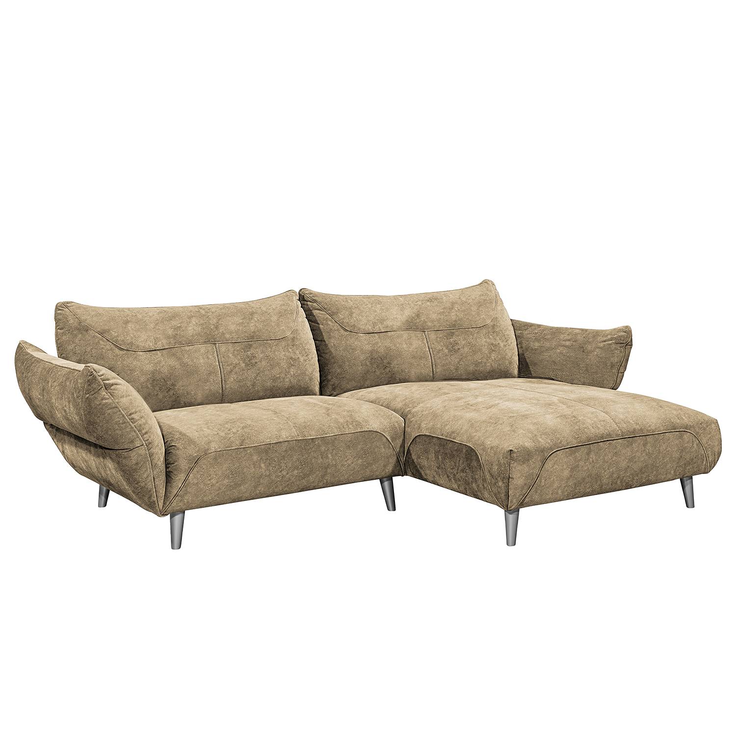 home24 ars manufacti Ecksofa Venes Beige Microfaser 273x93x172 cm