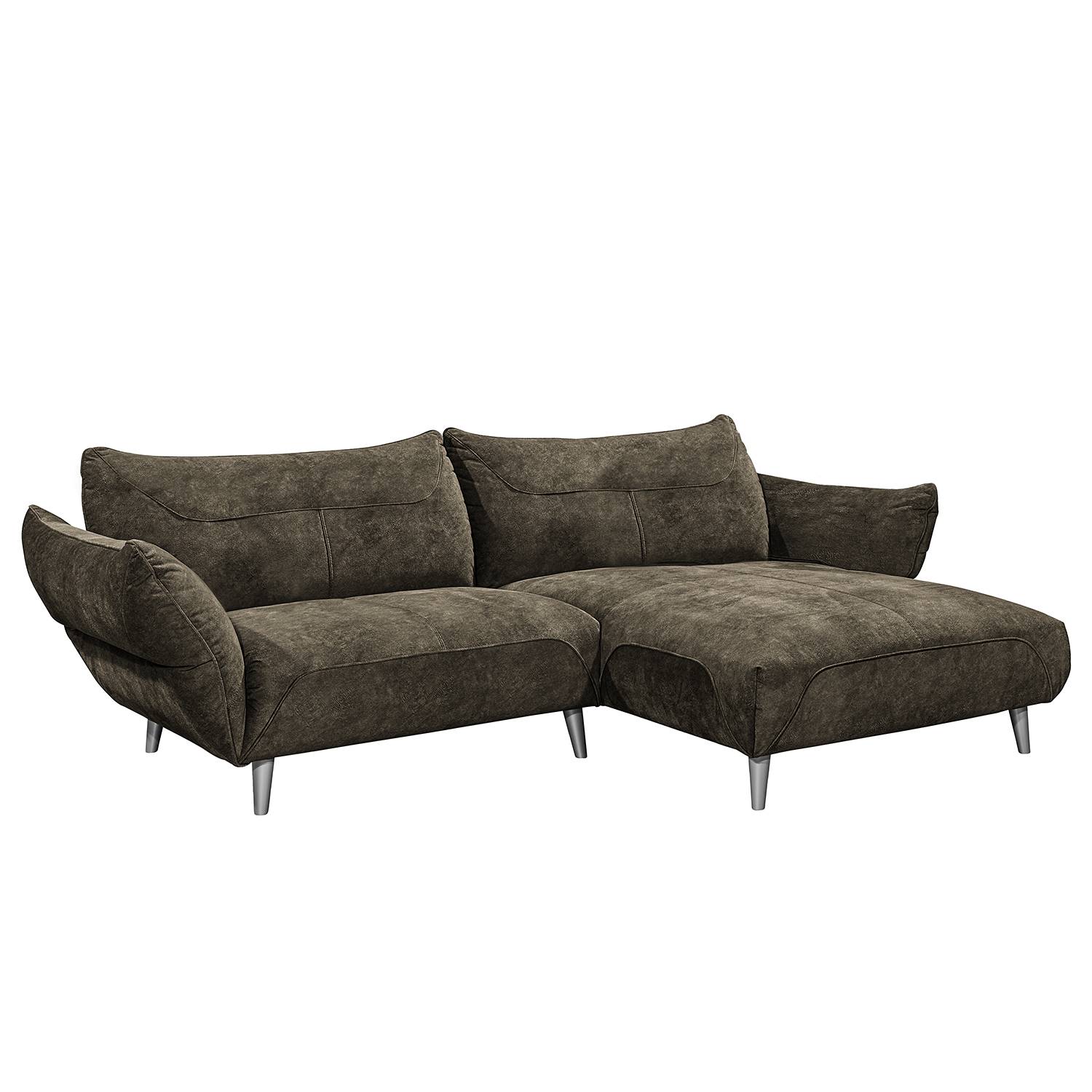 home24 ars manufacti Ecksofa Venes Braun Microfaser 273x93x172 cm