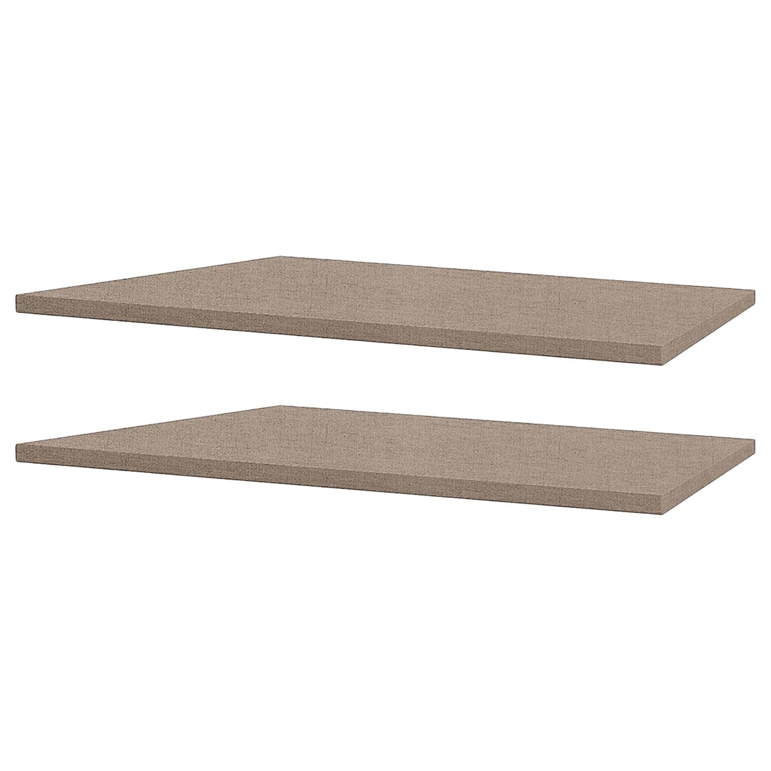 home24 90er Fachboden SKØP 2er Set Naturfarbene Leinenoptik 88x22x50 cm (BxHxT) Spanplatte Modern