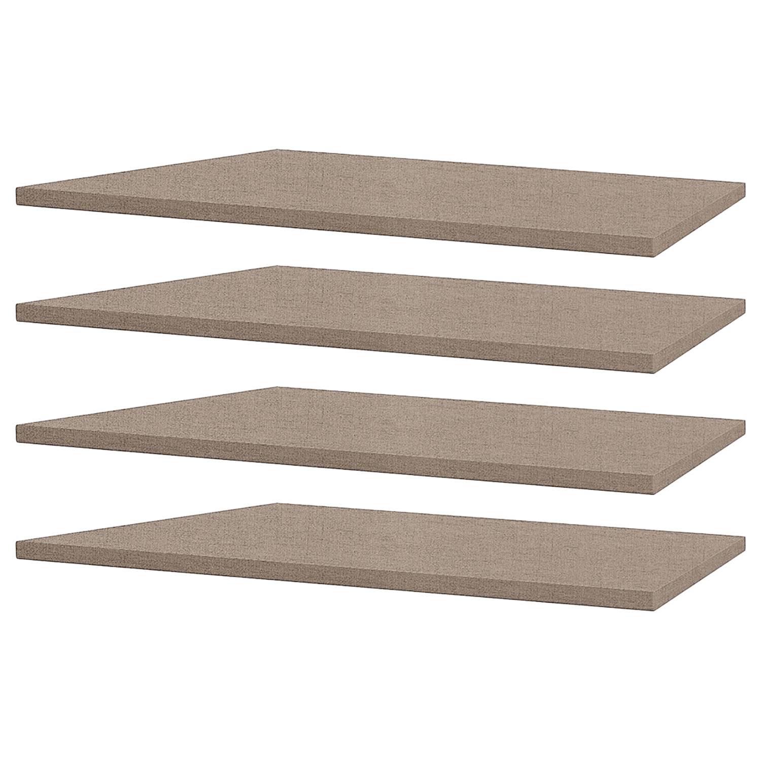 home24 45er Fachboden SKØP 4er Set Naturfarbene Leinenoptik 43x2,2x50 cm (BxHxT) Spanplatte Modern