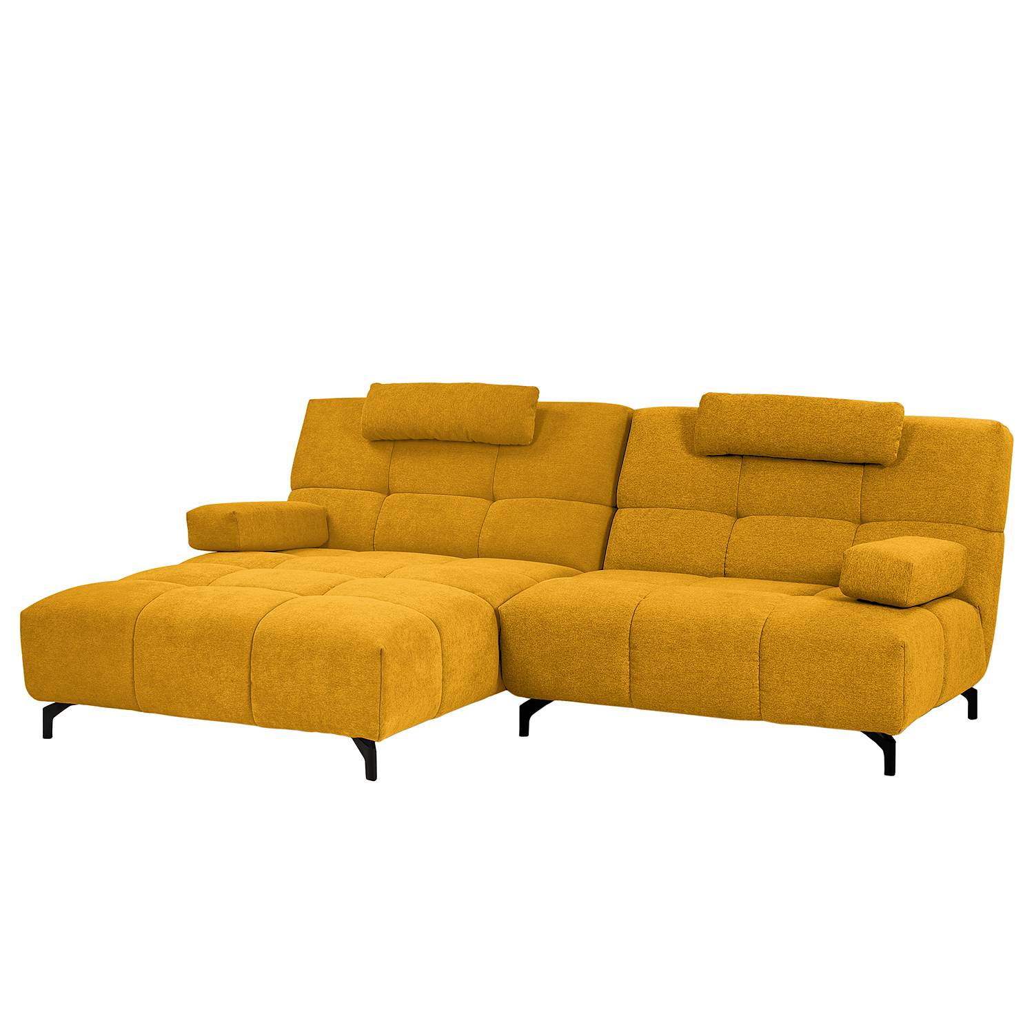 home24 Fredriks Ecksofa Bellmore II Grau Microfaser 240x91x169 cm