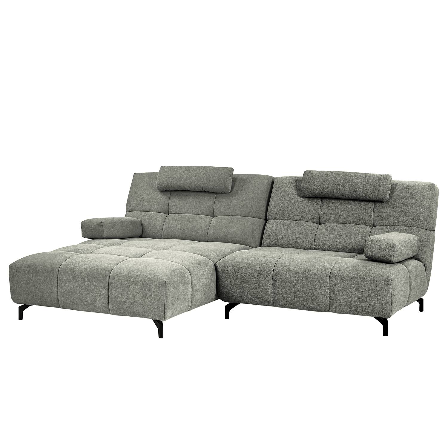 home24 Fredriks Ecksofa Bellmore II Taupe Microfaser 240x91x169 cm