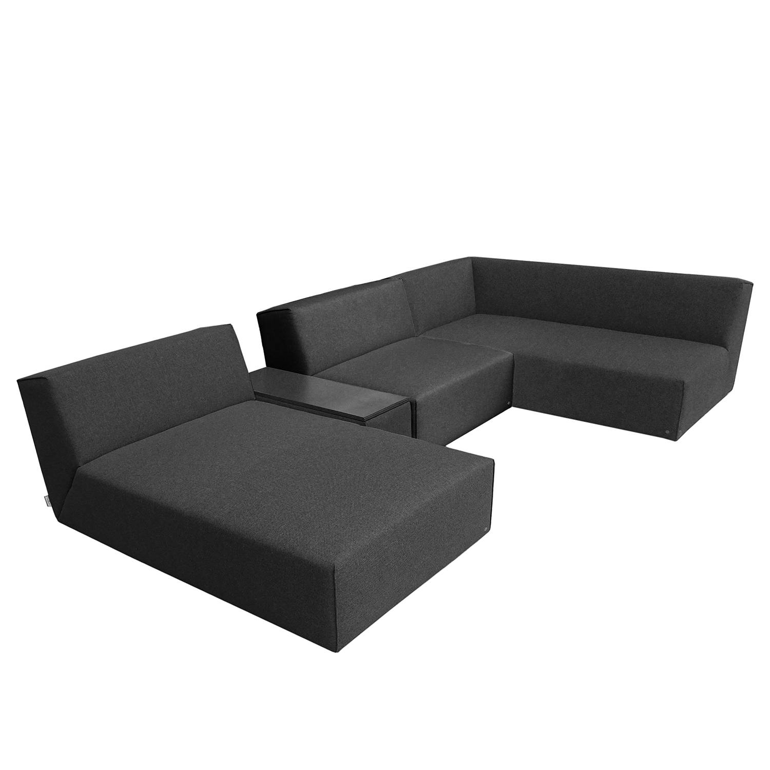 home24 Tom Tailor Wohnlandschaft Elements III Anthrazit 100% Polyester 327x70x190 cm