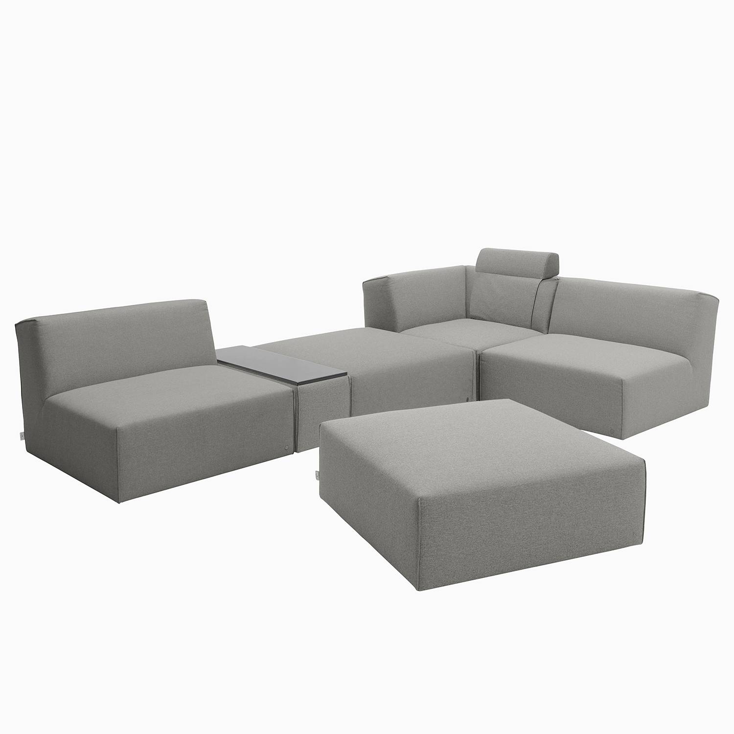 home24 Tom Tailor Ecksofa Elements XII Granit 100% Polyester 322x88x193 cm