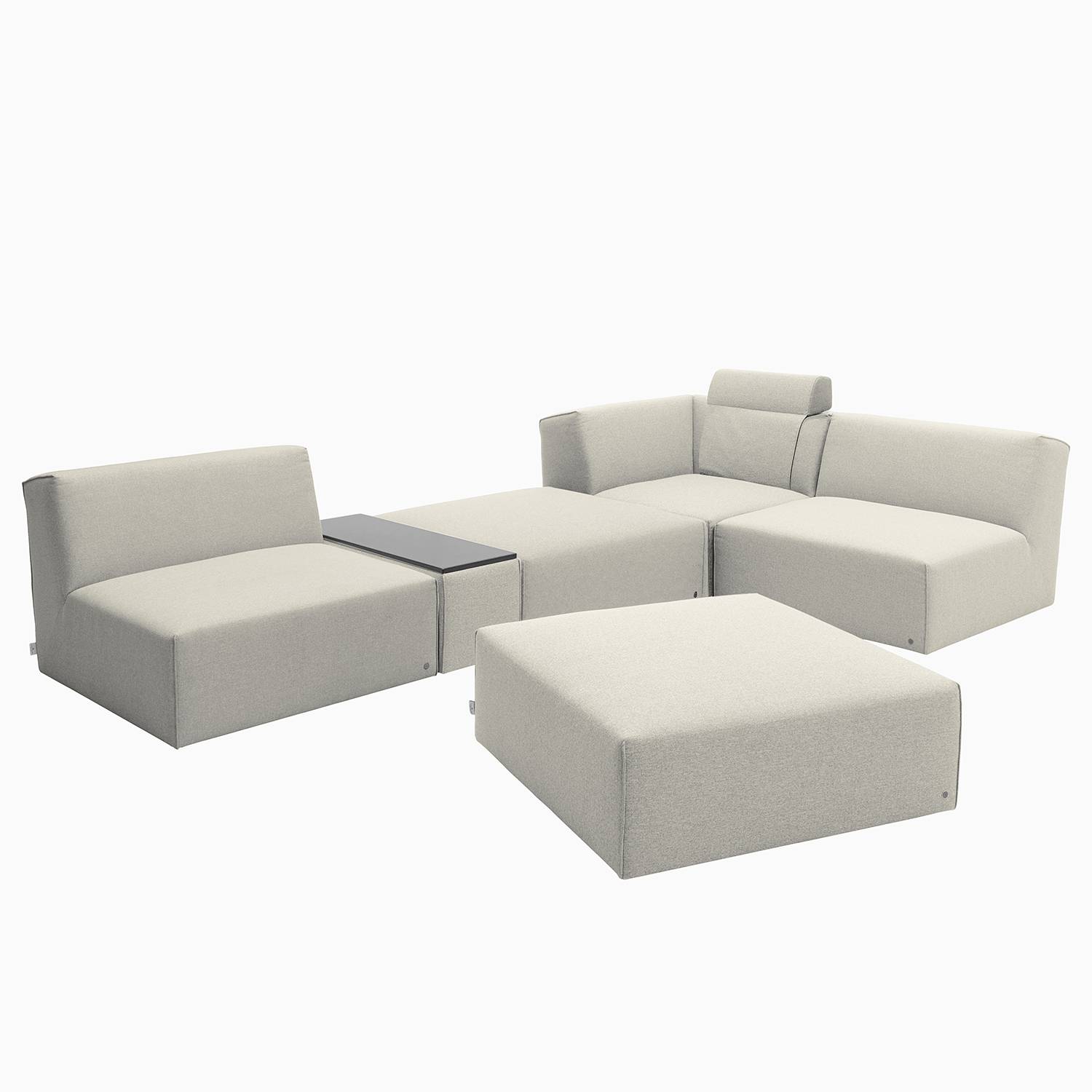 home24 Tom Tailor Ecksofa Elements XII Hellbeige 100% Polyester 322x88x193 cm