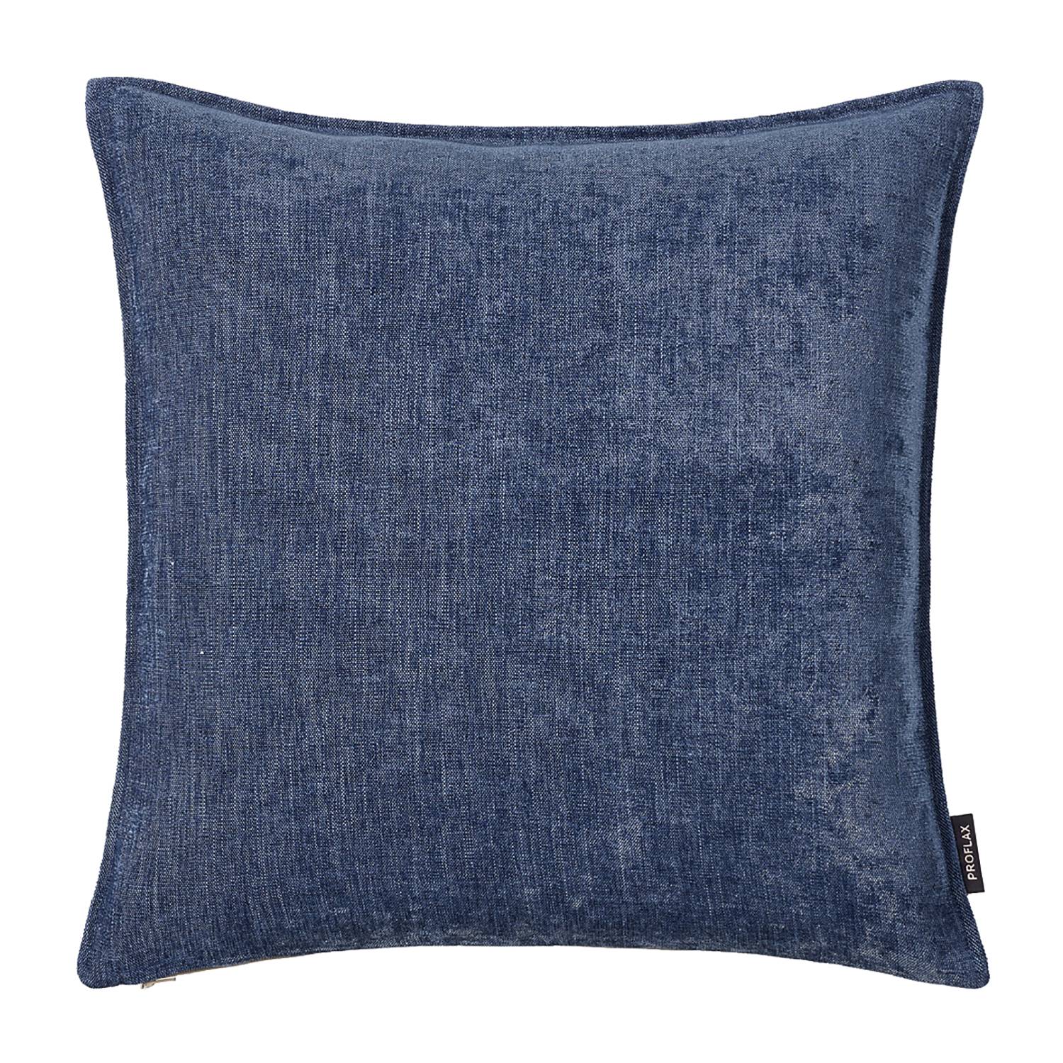home24 Proflax Kissenbezug Toronto Dunkelblau 45x45 cm (BxH) Samt