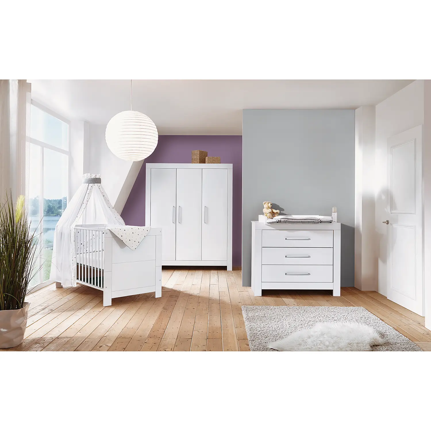 Babyzimmer-Set Nordic II White (3-tlg)