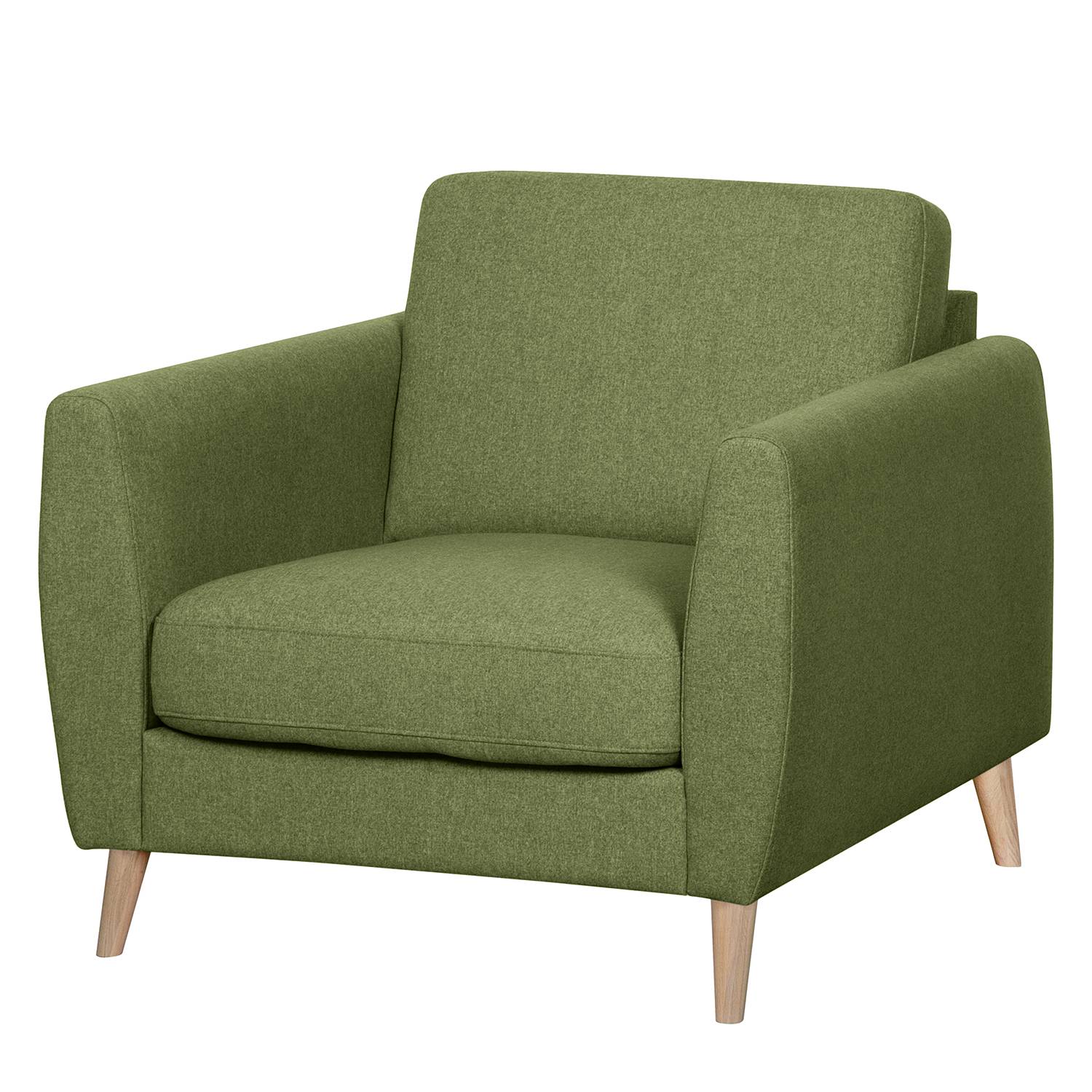 home24 Mørteens Sessel Kustavi Olivgrün Polyester 90x80x90 cm (BxHxT)