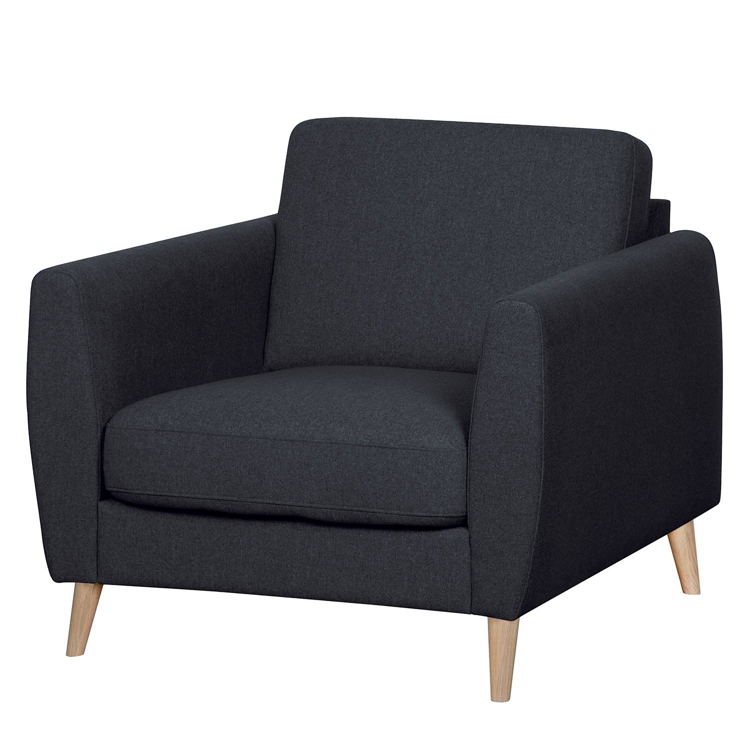 home24 Mørteens Sessel Kustavi Dunkelblau Polyester 90x80x90 cm (BxHxT)
