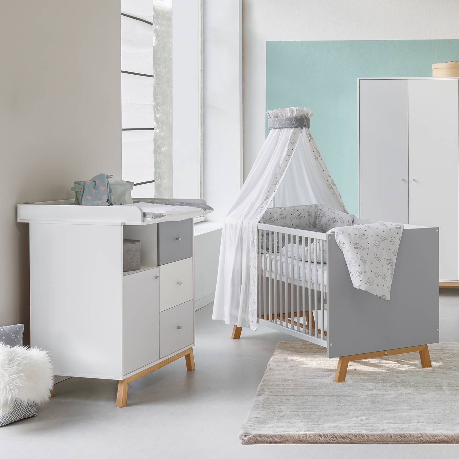 Komplett Babyzimmer in Grau | Moebel Preisvergleich 24