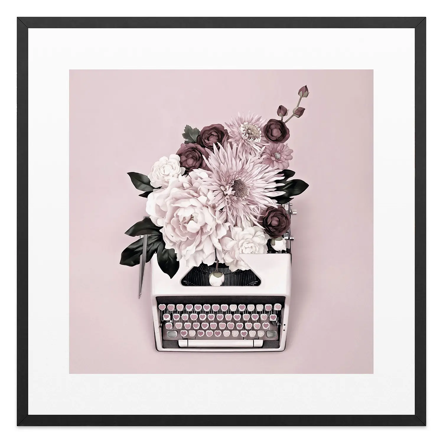 Bild Blumen Schreibmaschine