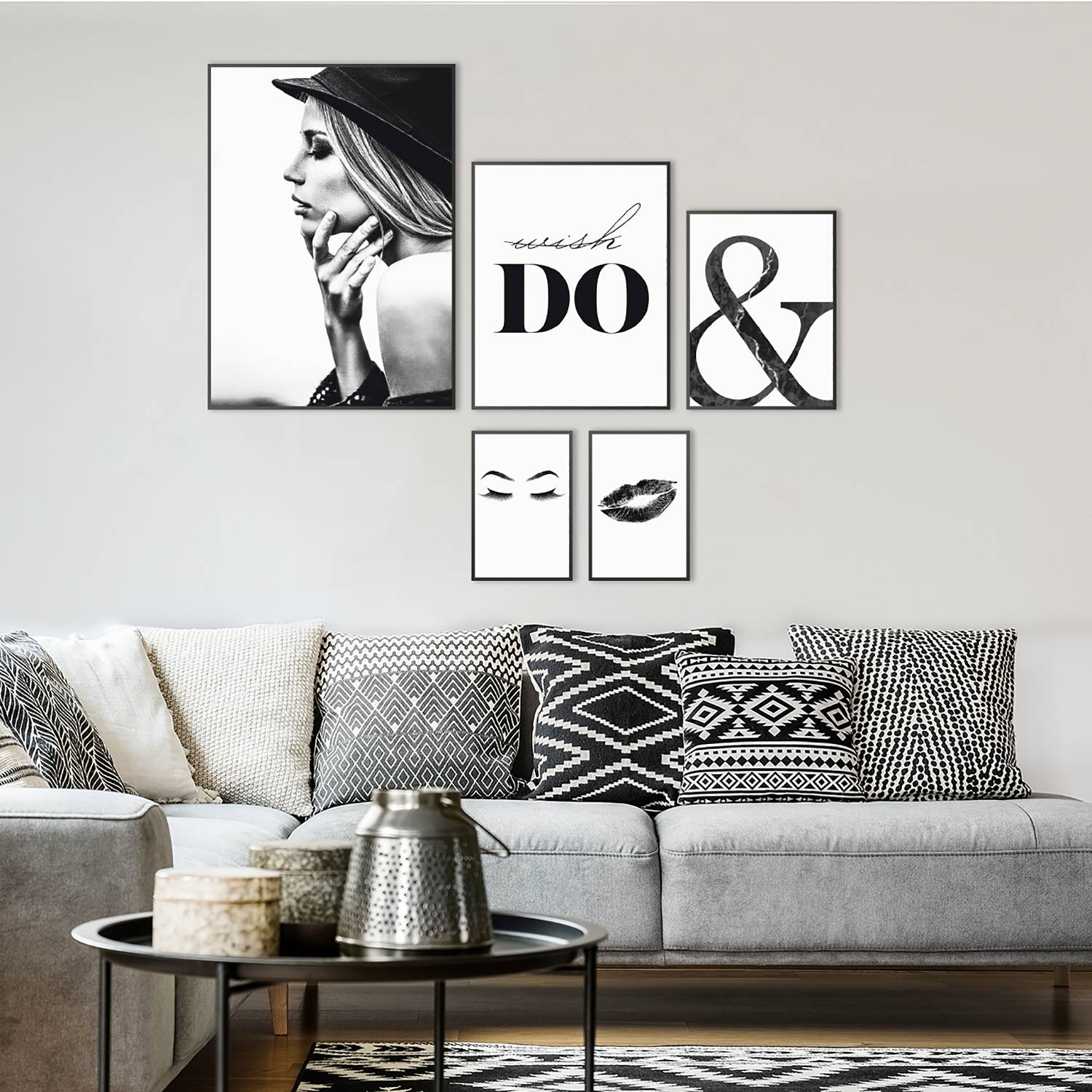 Image of Tableaux déco Wish it, do it (lot de 5) 000000001000218001