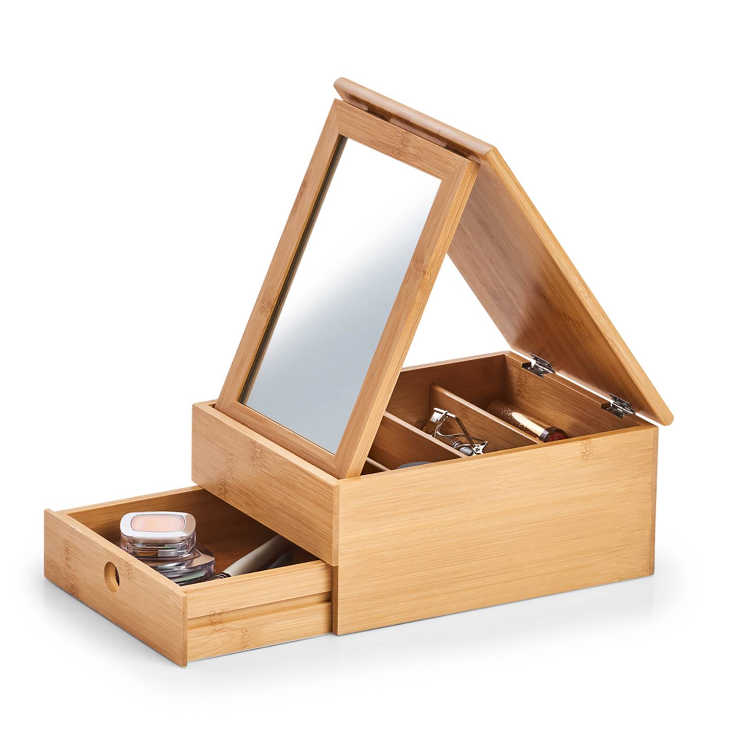 Varbertos 3D-Puzzle Schmuck-Organizer Aus Holz – 3-stöckige Aufbewahrungsbox Mit Spiegel, DIY-Bausatz Im Katzen-Design