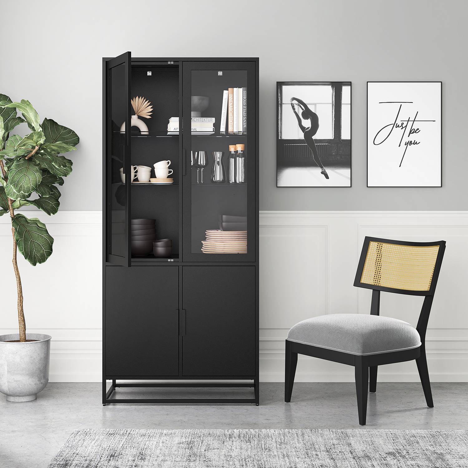home24 Vitrinenschrank Kayys