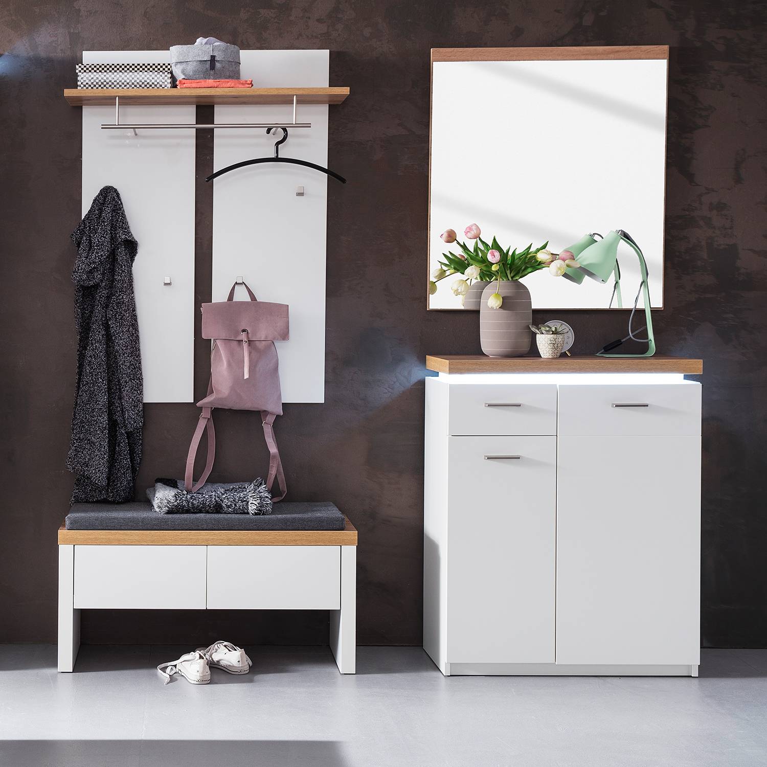 home24 Garderobenset Mundai II (4-teilig)