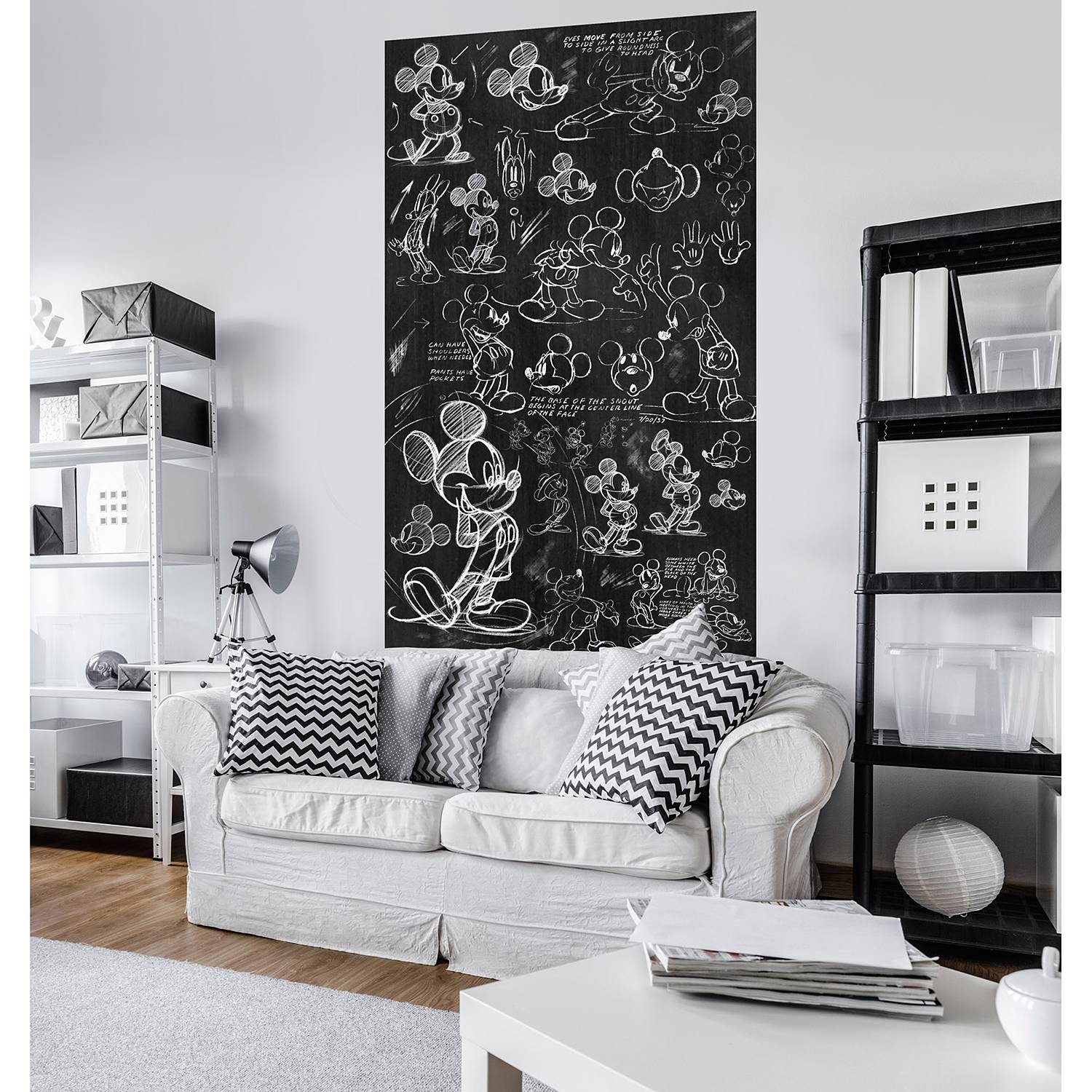 Papier peint intissé Mickey Chalkboard