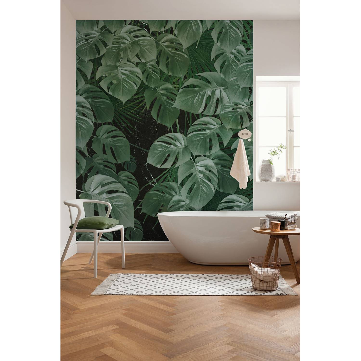 Papier peint intissé Monstera on Marble