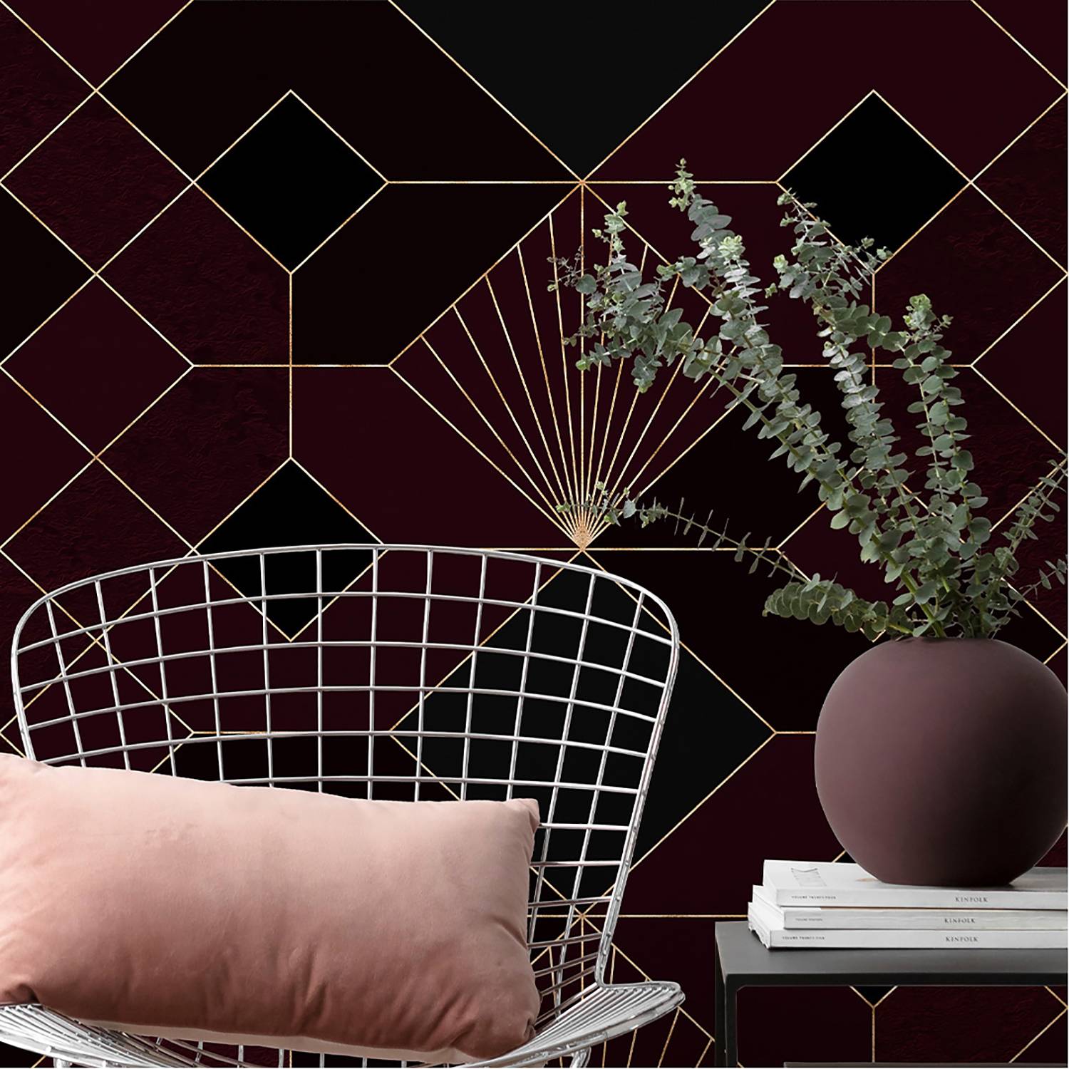 Papier peint intissé Coquilles Rouges