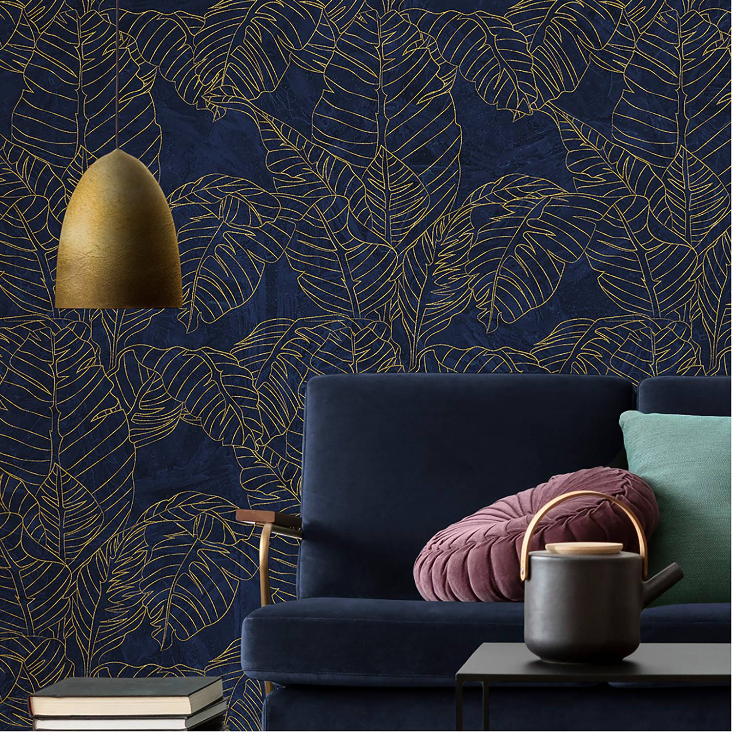 Papier peint intissé Feuille d'Or