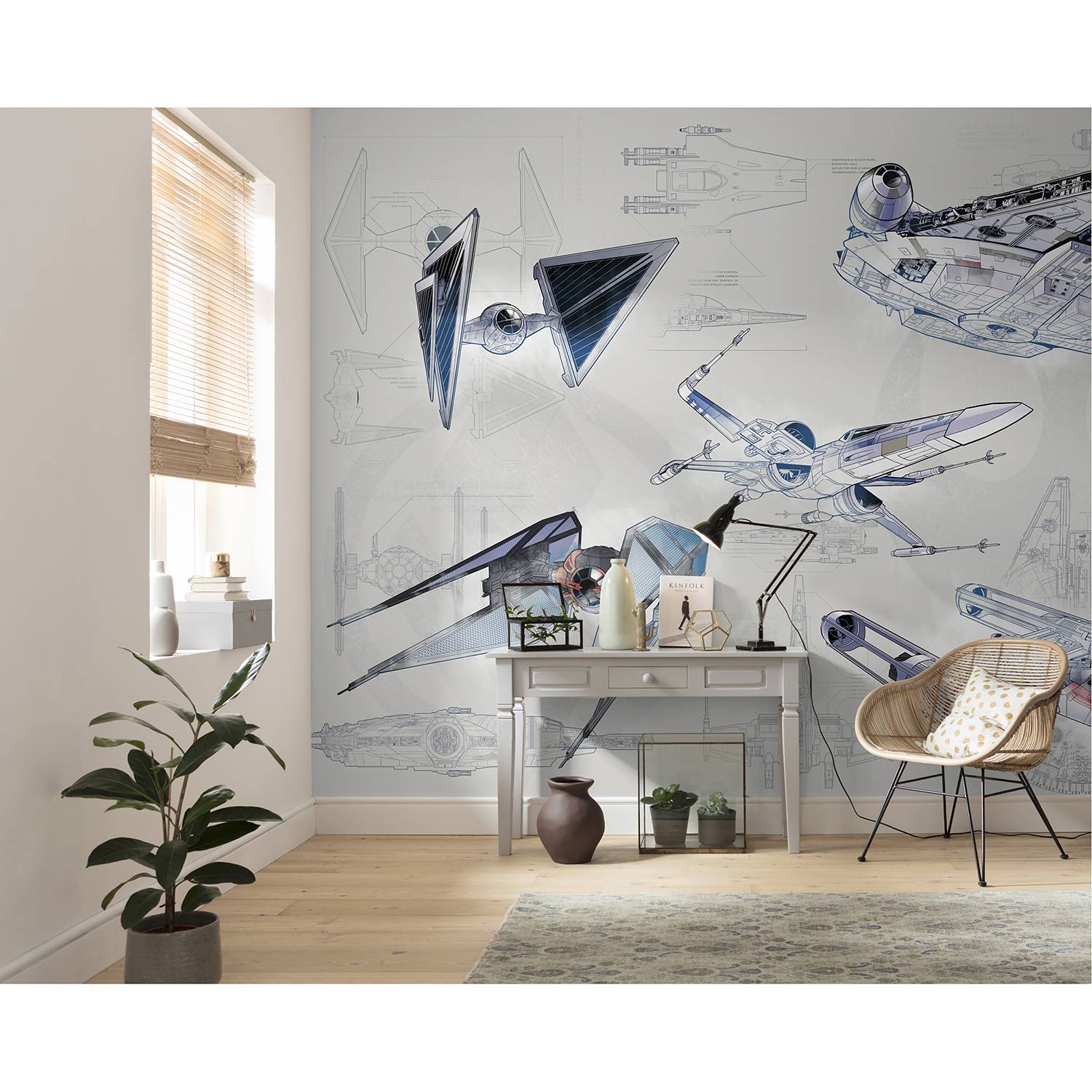 Papier peint Star Wars Blueprint Light