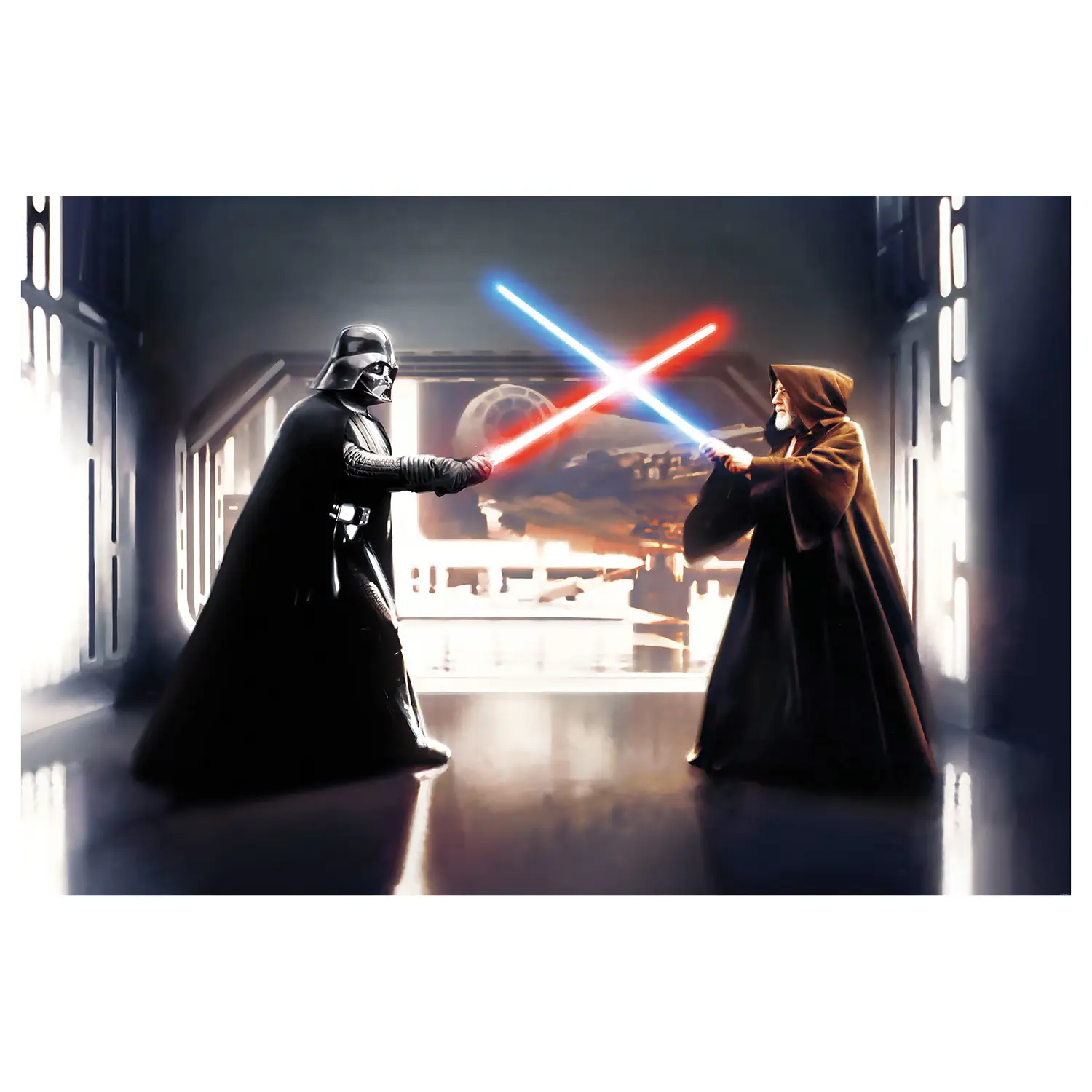 Fototapete Star Wars Vader Kenobi vs