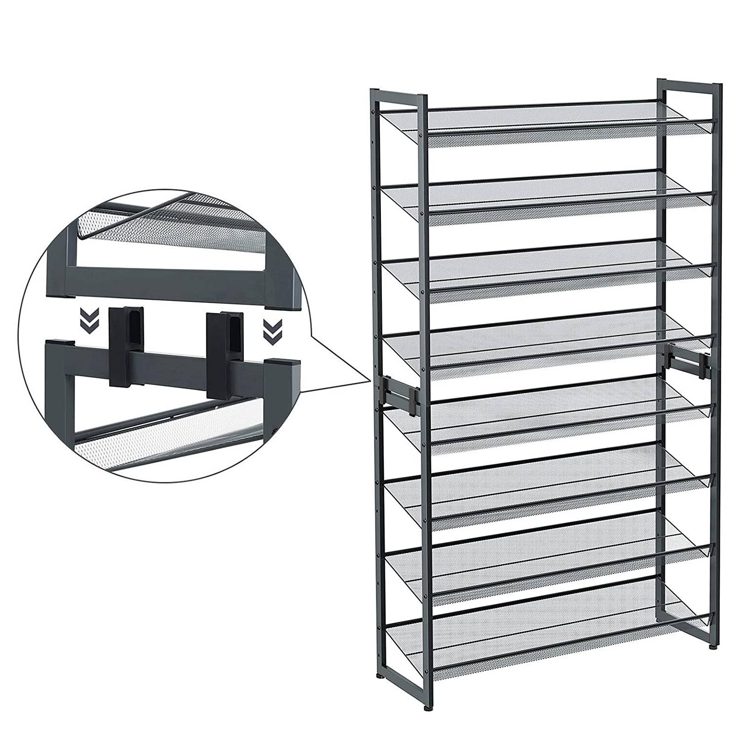 Songmics Schoenenrek 74 x 104 x 30,7 cm (B x H x T) zwart