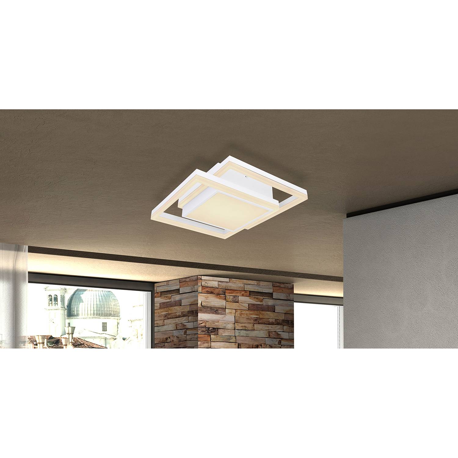 Home24 LED-plafondlamp Squares, Globo Lighting